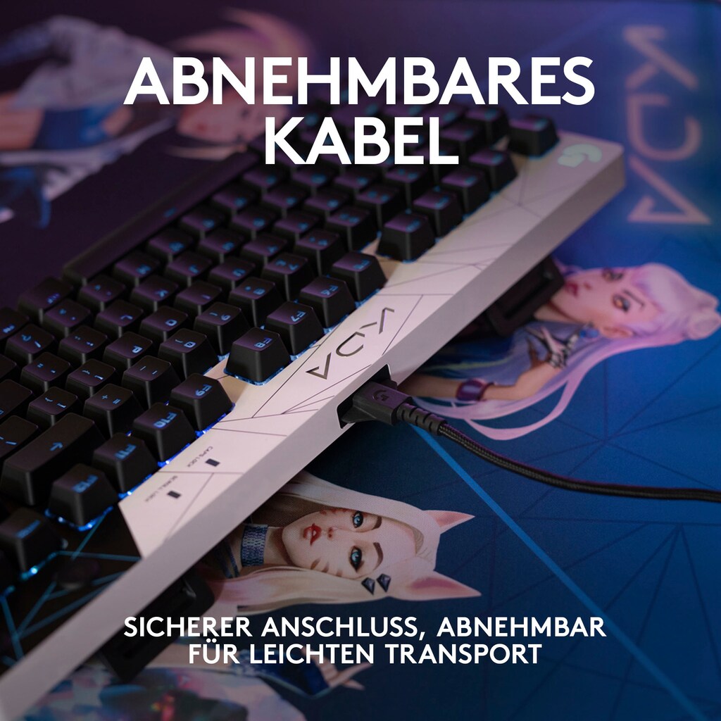 Logitech G Gaming-Tastatur »PRO K/DA«, (USB-Anschluss-Funktionstasten-Profil-Speicher)