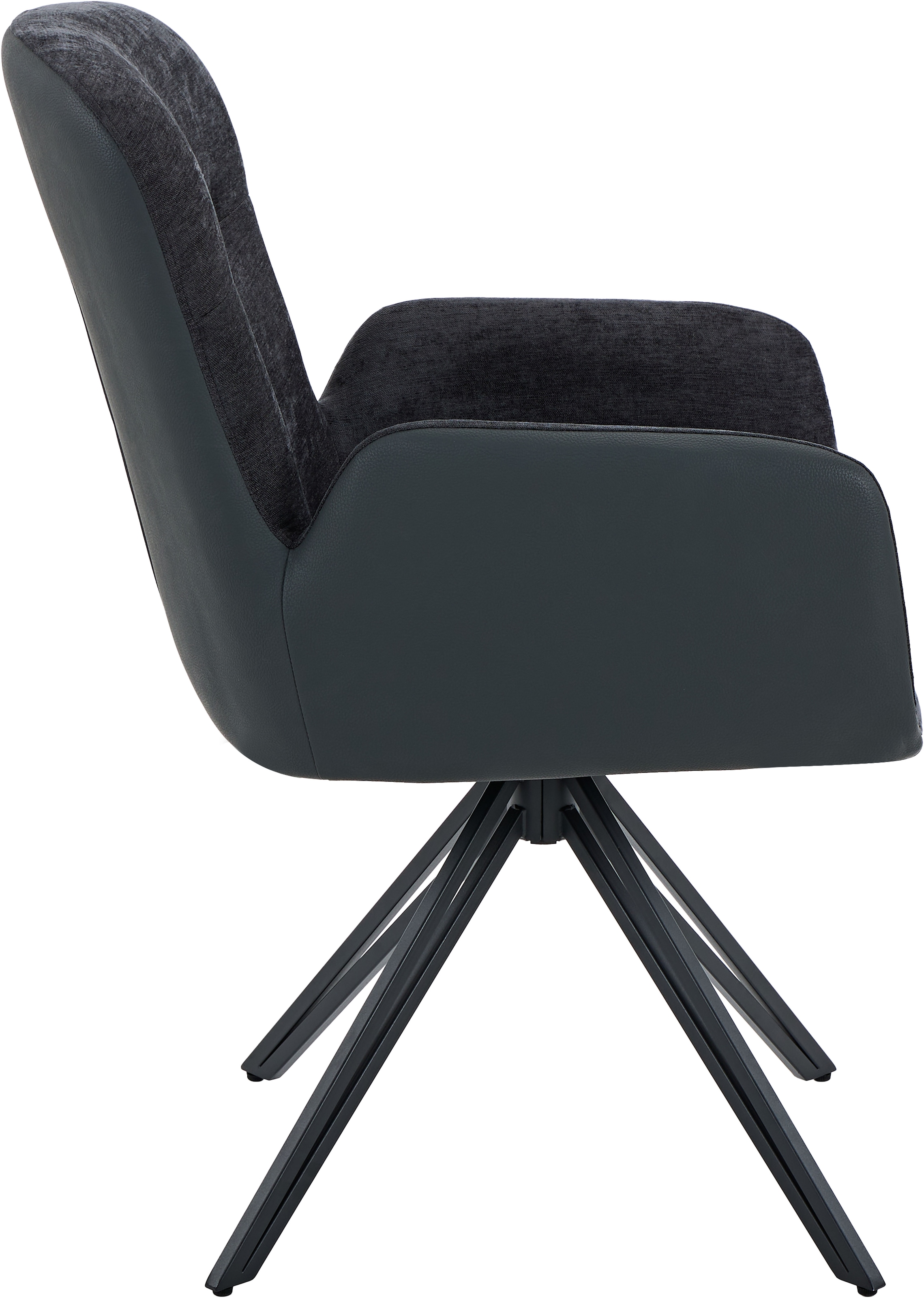 HELA Chaise pivotante »MILAZZO« (Ensemble) 2 cuisfauteuil pivotant avec accoudoirs (360°), combinaison de matériaux, structure en V