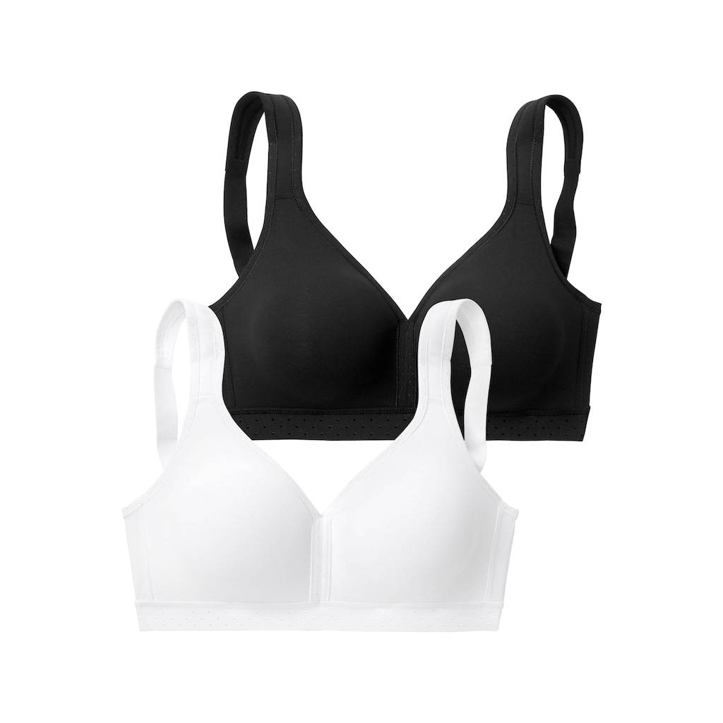 petite fleur Soft-BH, (Packung, 2 Stück), ohne Bügel aus sanfter Baumwolle