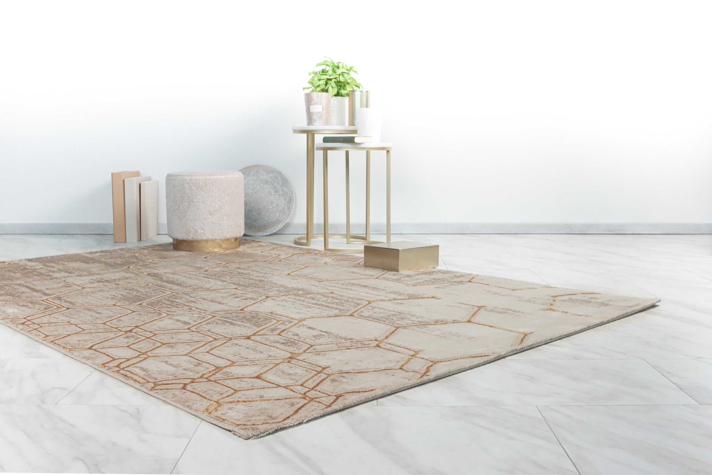 Kayoom Teppich »Mineral 525« rechteckig 12 mm Höhe Kurzflor, Hoch Tief Struktur, Wohnzimmer