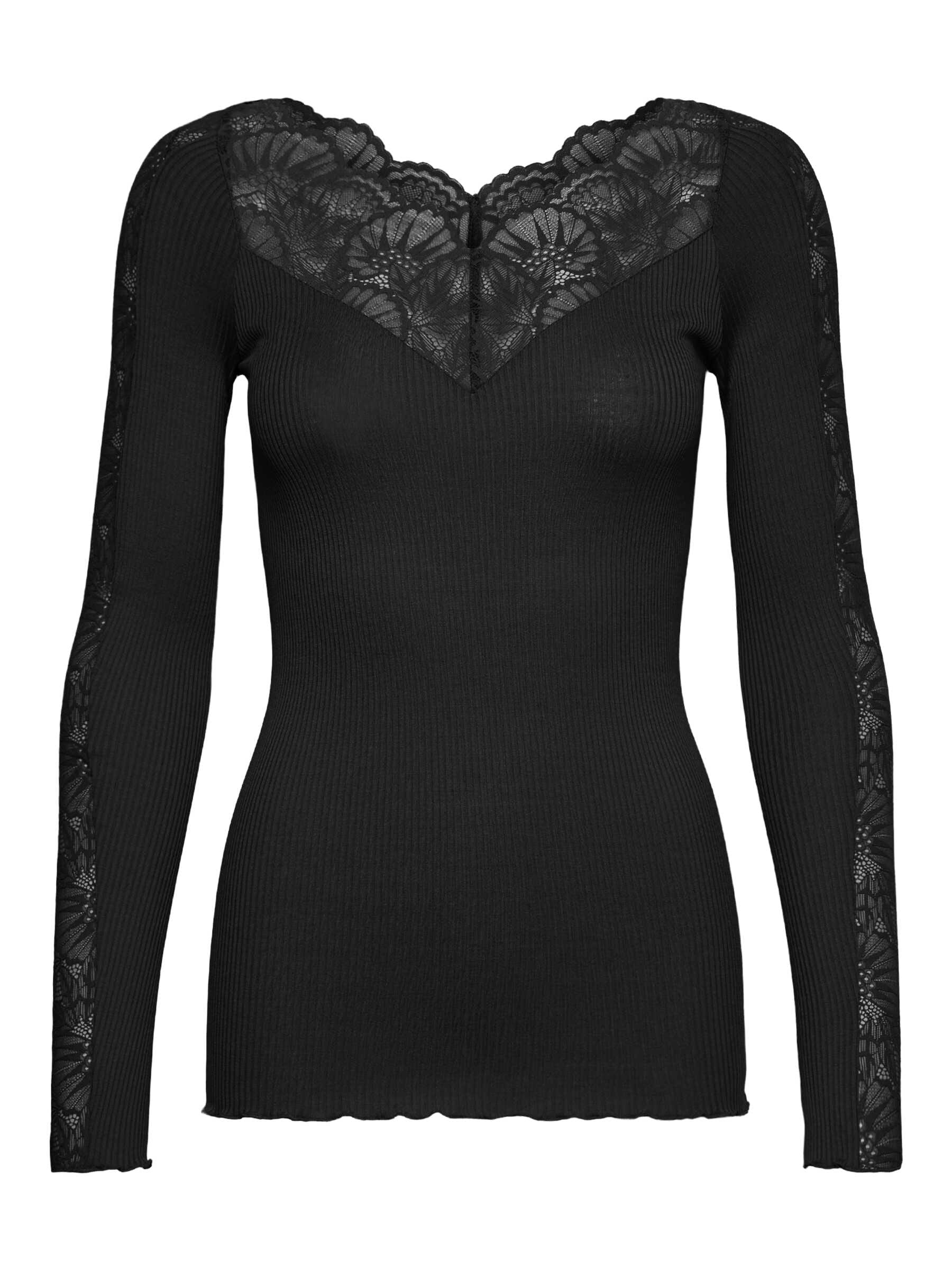 rosemunde Spitzenshirt »Beatha lace longsleeve mit Seide« elastisch weiche Vintage-Spitze am Ausschnitt und entlang der Ärmel
