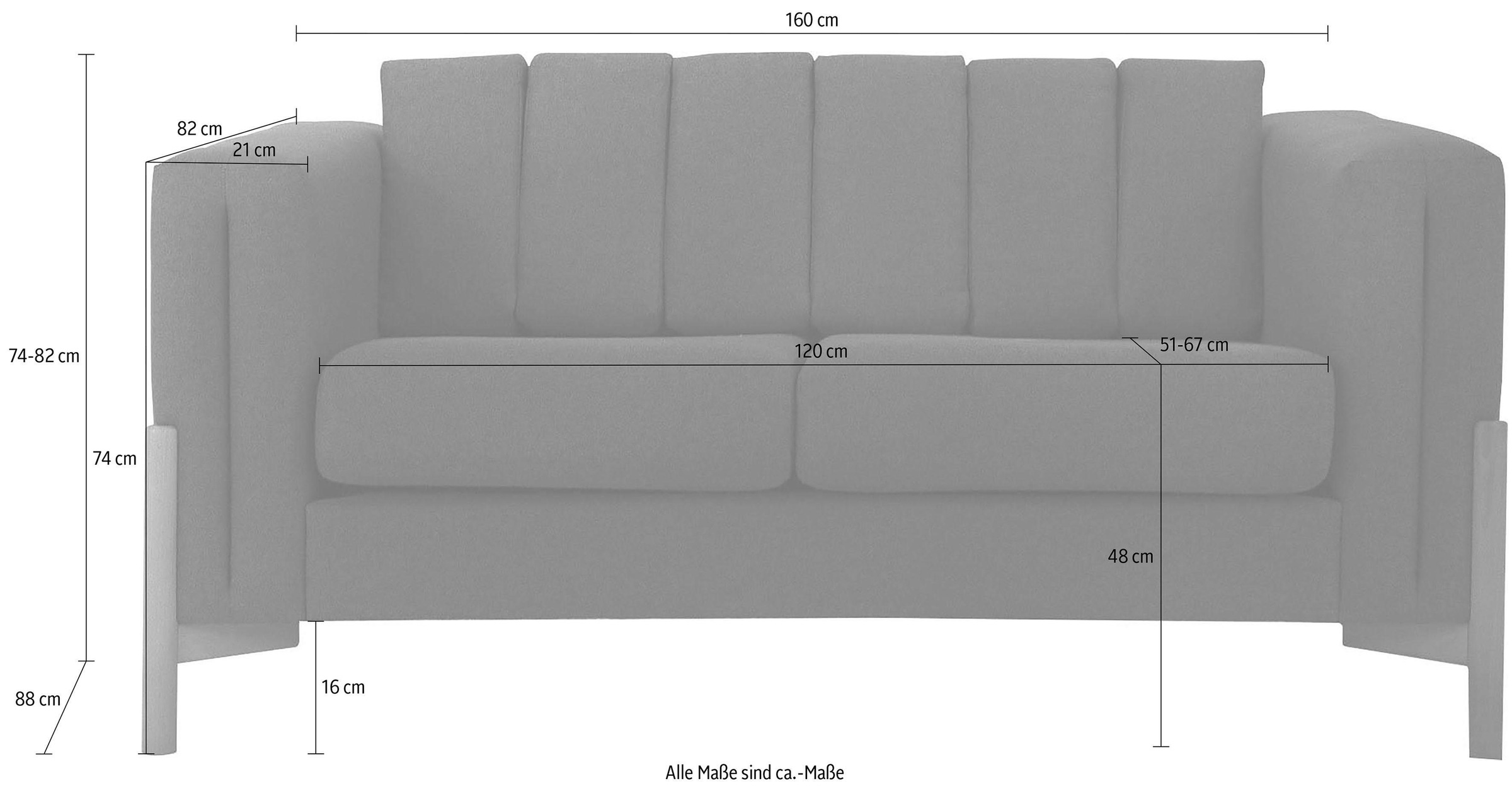 Home affaire 2-Sitzer »Haki«