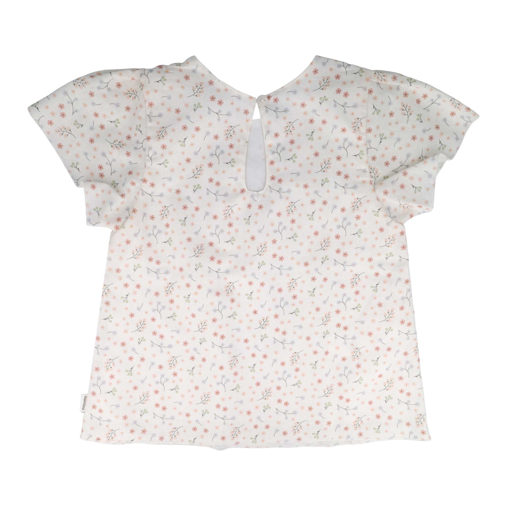 MAXIMO Blouse à manches courtes 1 Wollweiss mit Blümchen, Rundhalsausschnitt, Kleinkind, Mädchen
