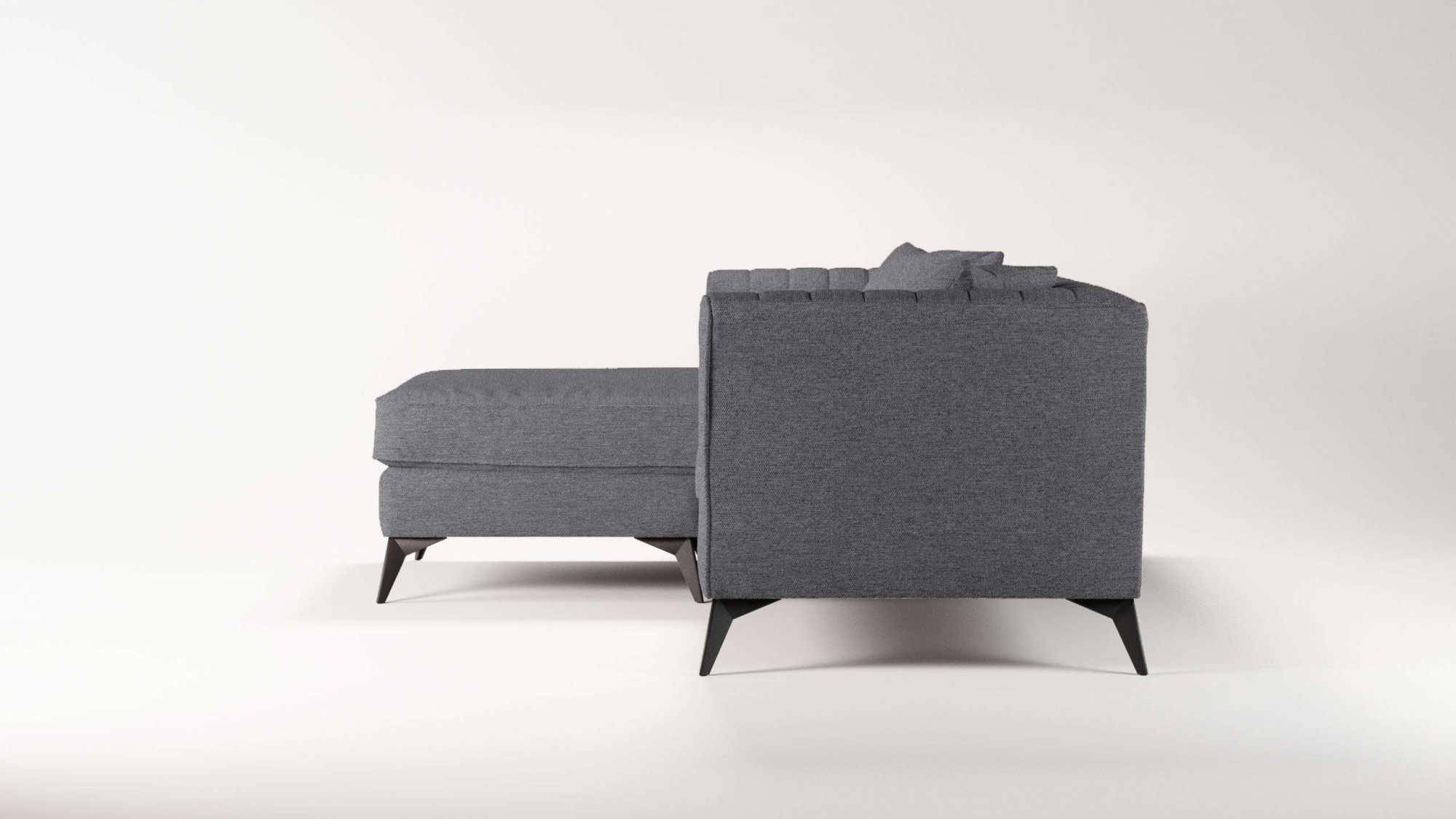 Places of Style Ecksofa »MATTHEW L-Form ideal für kleine Räume, Masse B/T/H: 201/162/74 cm«, elegantes Designsofa, feine Steppung im Rücken, incl. Zierkissen