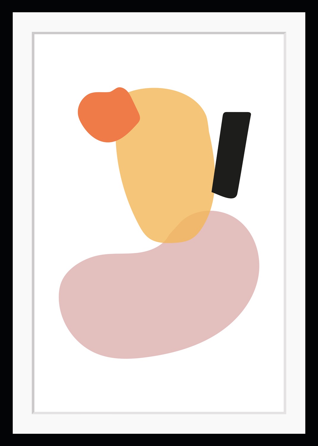 Image of queence Bild "Sebastian" Abstrakt Figuren Gemälde Kunst Modern HD Premium Poster-Druck inkl. Holzrahmen