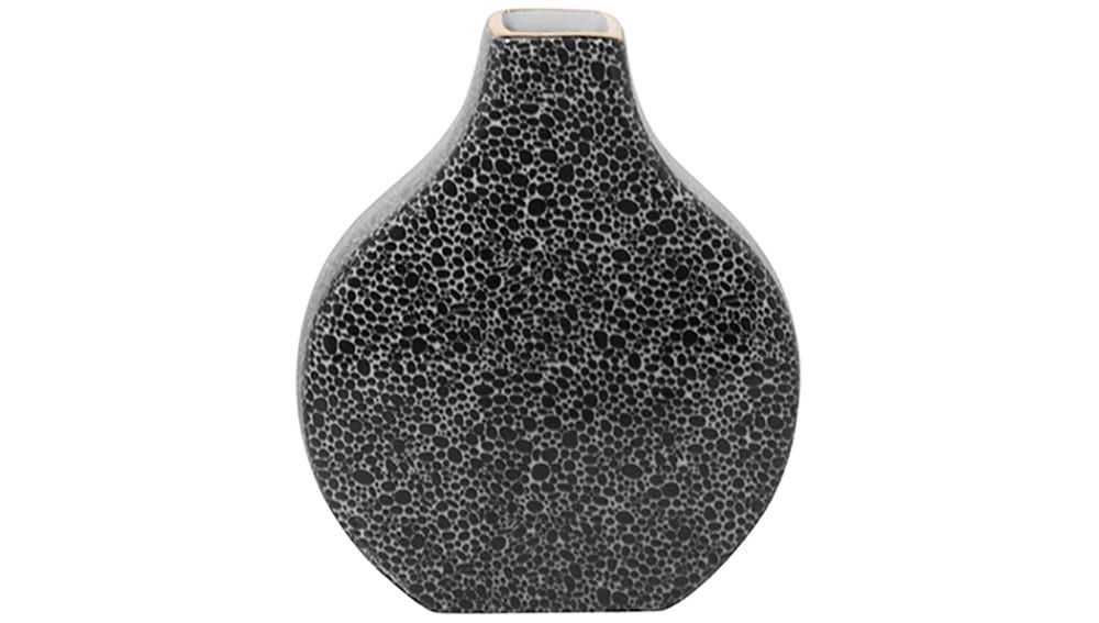Image of Fink Tischvase "MINTA, Höhe ca. 23 cm, Dekovase aus Porzellan, mit goldfarbenem Rand" eckige schmale Öffnung, für einzelne Blumenstiele