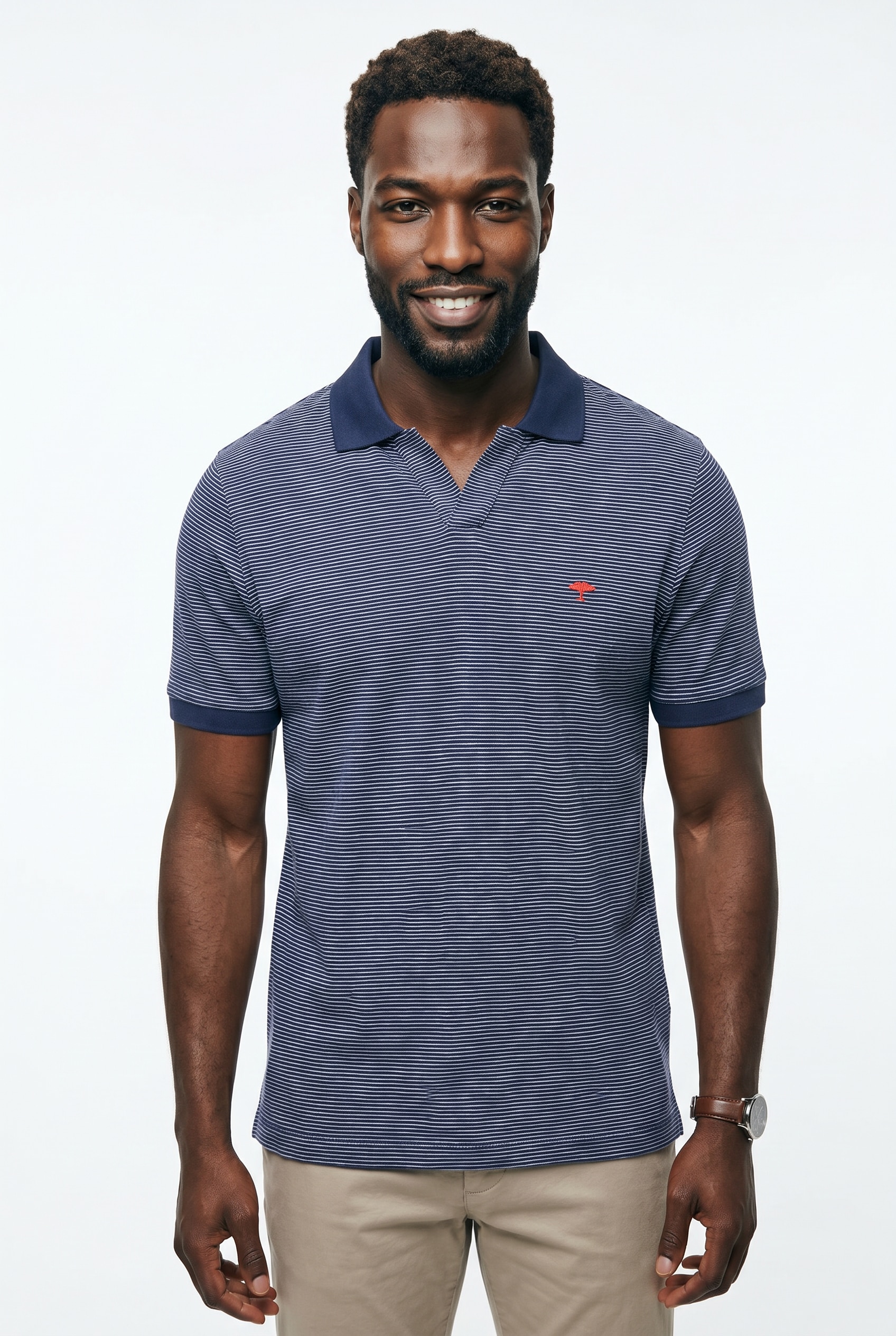 Image of FYNCH-HATTON Poloshirt Regular fit, Kurzarm, casual Stil, mit Logo Stickerei