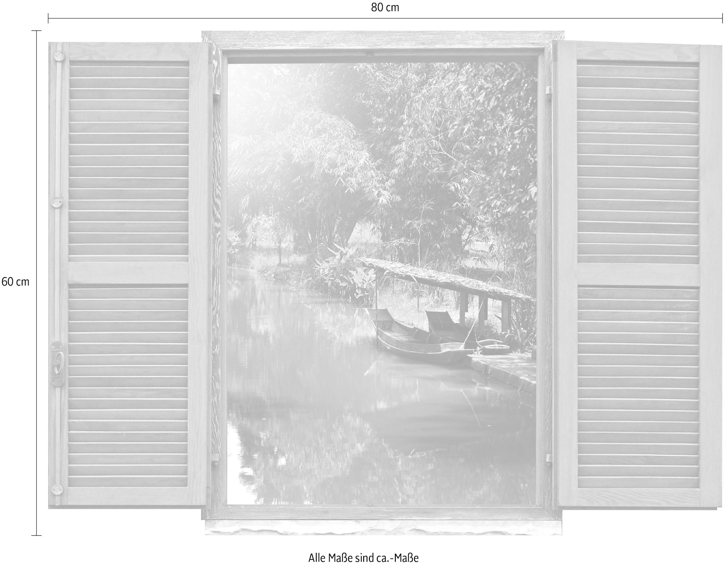 queence Autocollant mural »Asiatischer Dschungel mi« Wandsticker, Wandbild, selbstklebend, 3D, Fenster