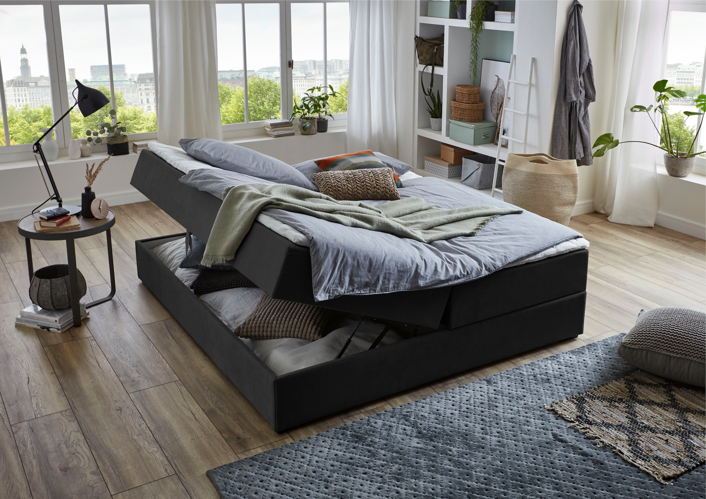 ATLANTIC home collection Boxbett »Lucy«, ohne Kopfteil, frei im Raum stellbar, mit Bettkasten