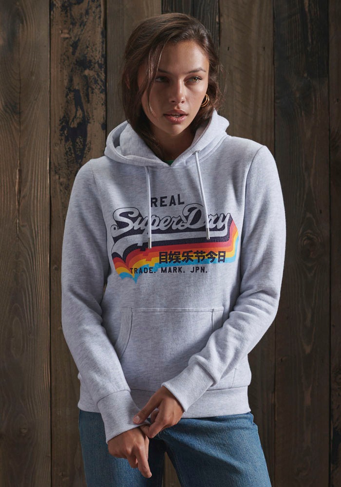 Image of Superdry Kapuzensweatshirt »Vintage Logo Overhead Hoodie«, kuschelige Premium Sweatqualität mit Rainbow Design bei Ackermann Versand Schweiz