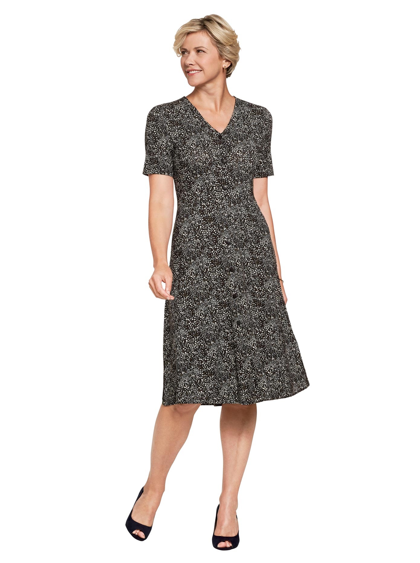 Jersey-Kleid im Allover-Dessin