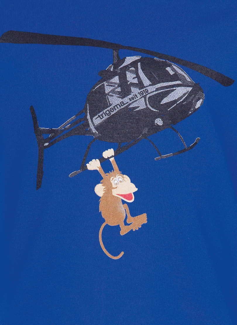 »TRIGEMA Entdecke Hubschrauber-Druck« mit auf Lustiges Trigema T-Shirt Langarm-Shirt