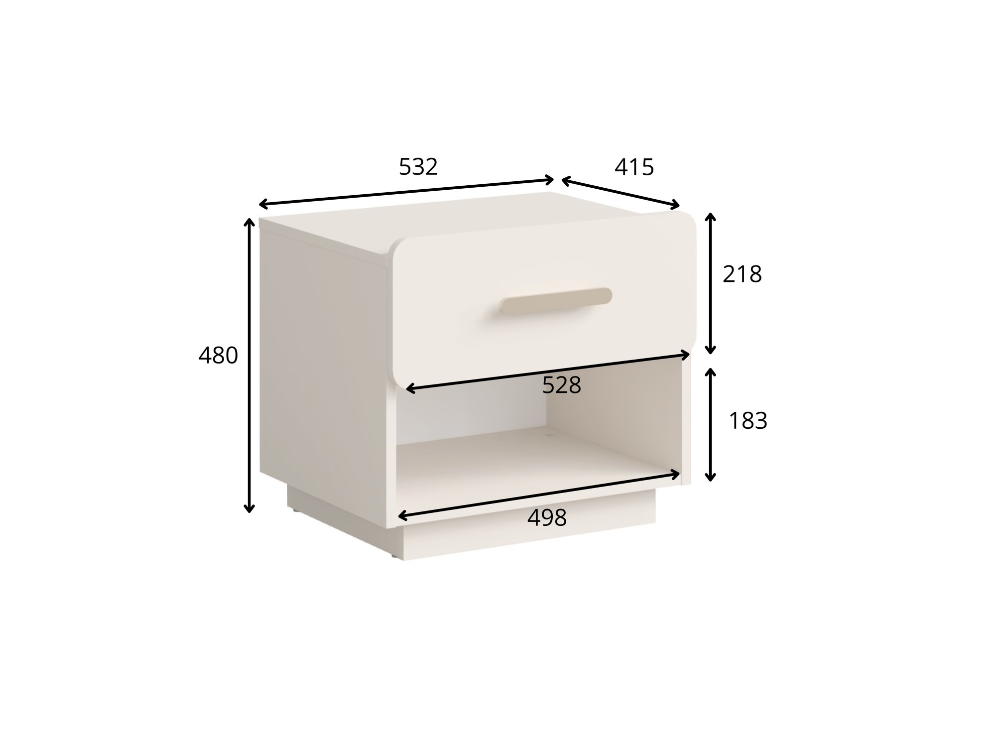 Home affaire Nachttisch »CLAREI 2er Set, Nachttischen mit 1 Schublade, Masse B/H/T: 53/48/44 cm«, (Set), Set, 2 St., mit goldfarbenenen Kunststoffgriffen, Masse B/T/H: 53/22/48 cm