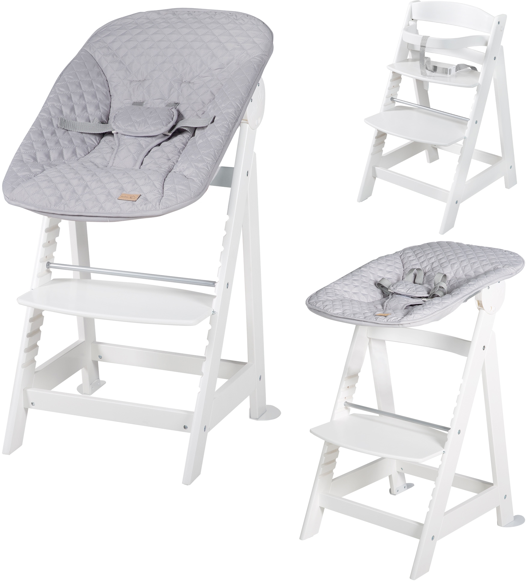 roba® Hochstuhl »Treppenhochstuhl 2-in-1 Set Style, Born Up«, mit Neugeborenen-Aufsatz