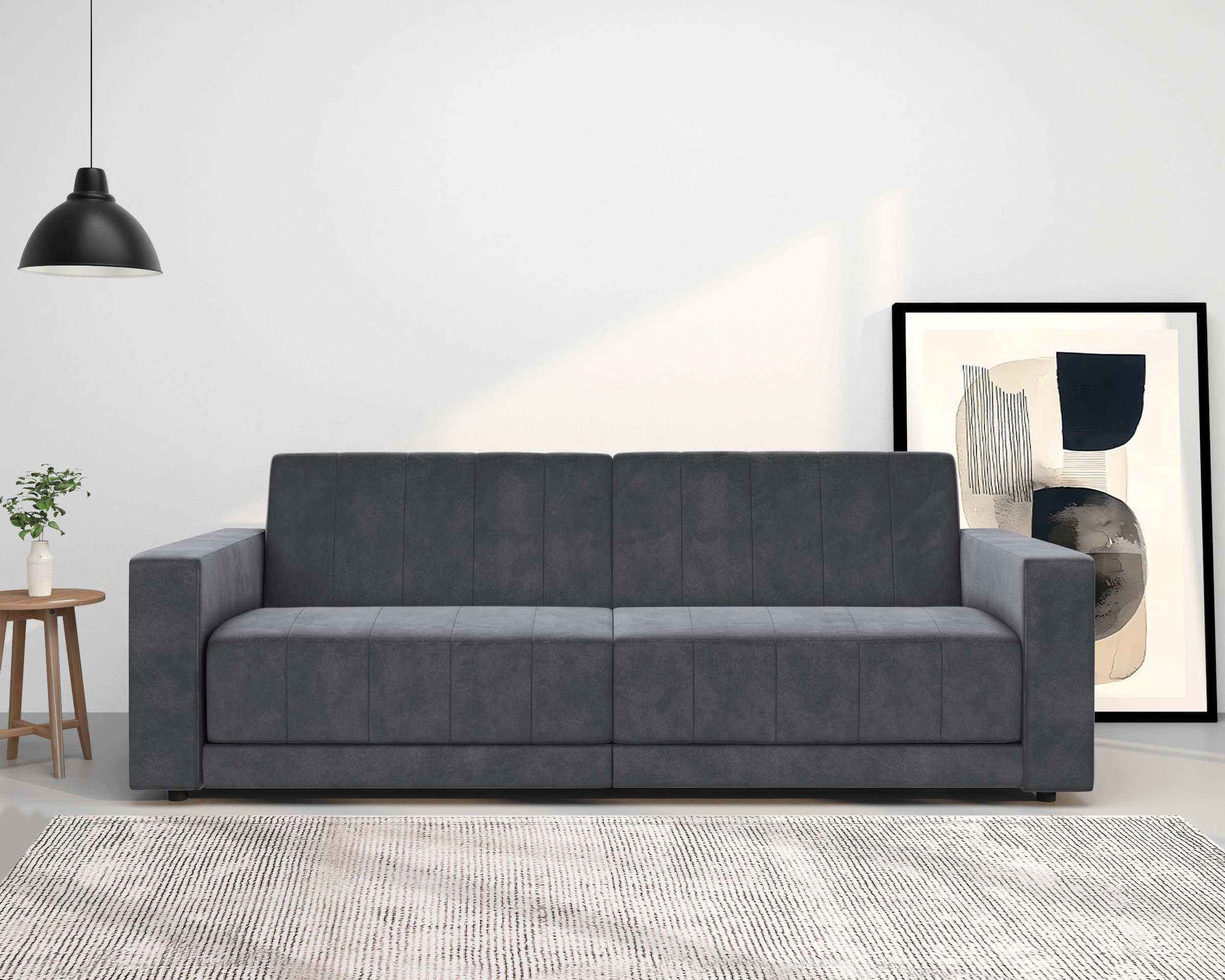 Dorel Home 3-places »Allie II Schlafsofa 225 cm« Bett-Funktion (108/190cm), Rückenlehne 2-teilig, mit Steppung