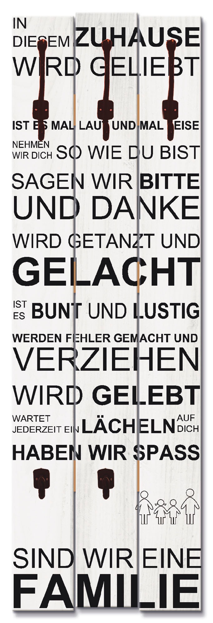 Image of Artland Garderobenleiste »In diesem Zuhause_weiss«, platzsparende Wandgarderobe aus Holz mit 5 Haken, geeignet für kleinen, schmalen Flur, Flurgarderobe bei Ackermann Versand Schweiz