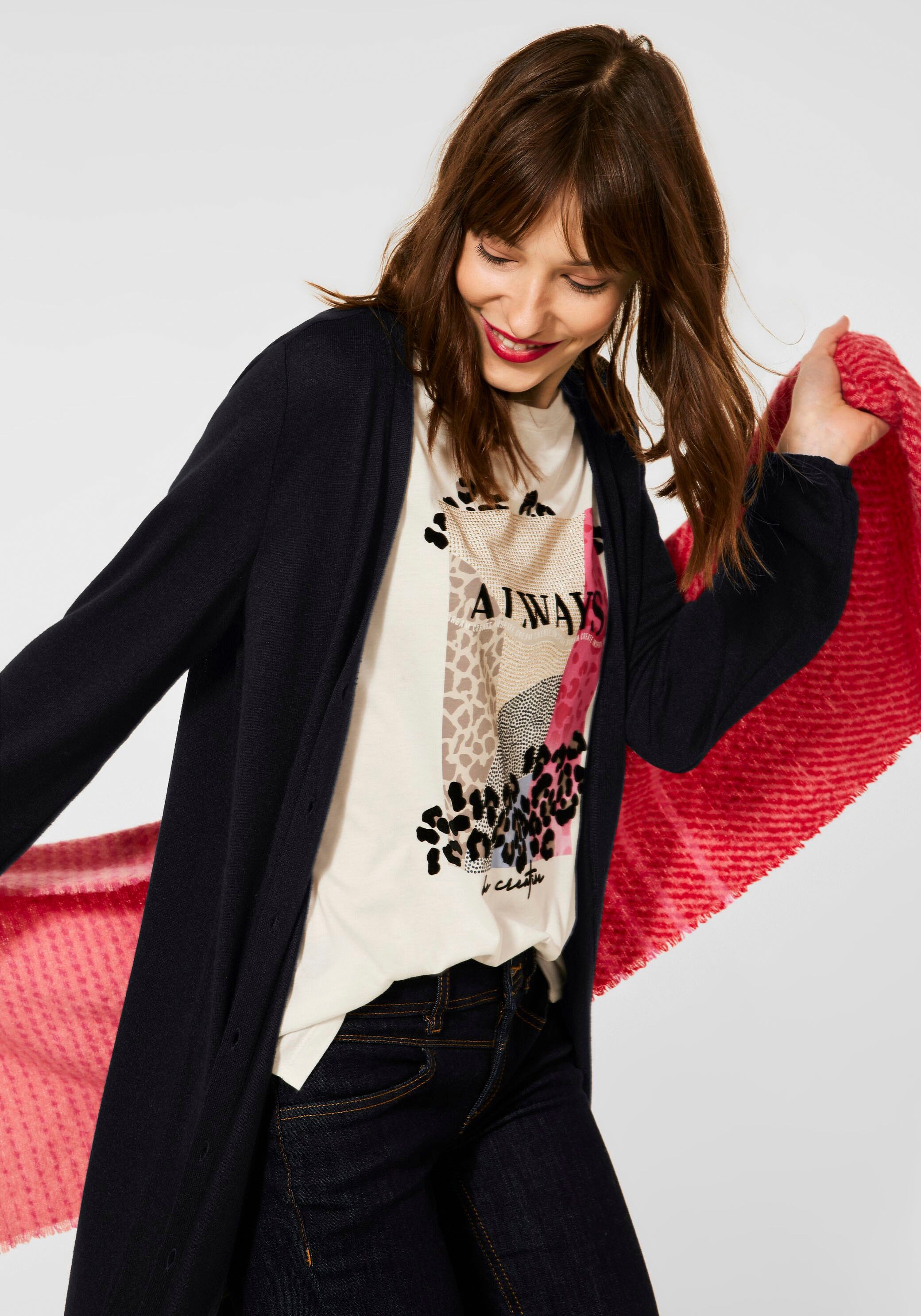 Image of STREET ONE Longshirt, mit durchgehender Knopfleiste bei Ackermann Versand Schweiz