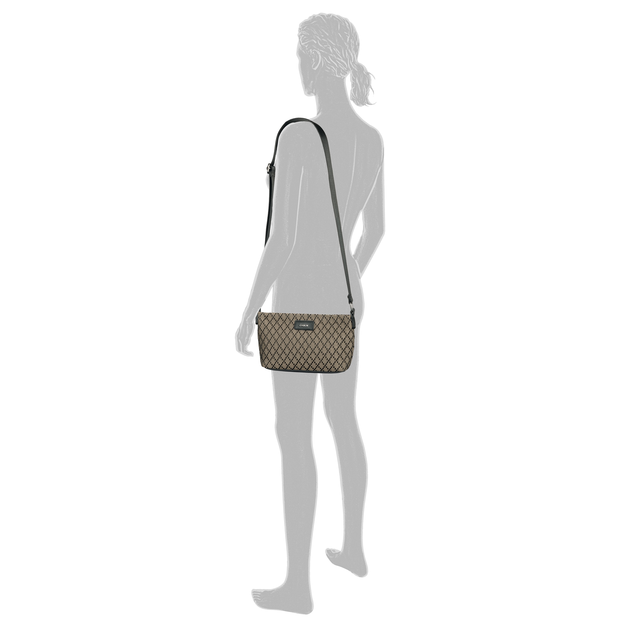 Gabor Sac à bandoulière »Helmea« Sac à épaule pour femme avec garniture contrastée et inscription logo