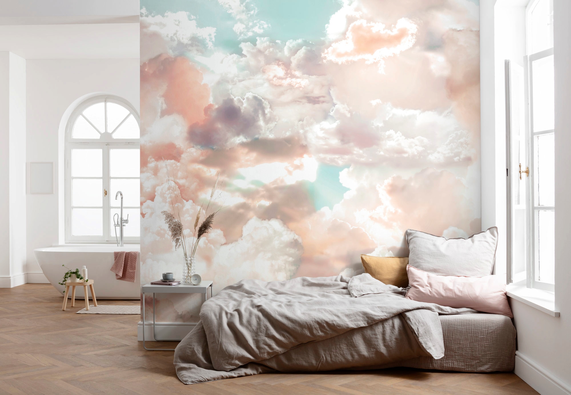 Komar Vliestapete »Digitaldruck Vlies - Mellow Clouds - Grösse 350 x 250 cm«, bedruckt, Wohnzimmer, Schlafzimmer
