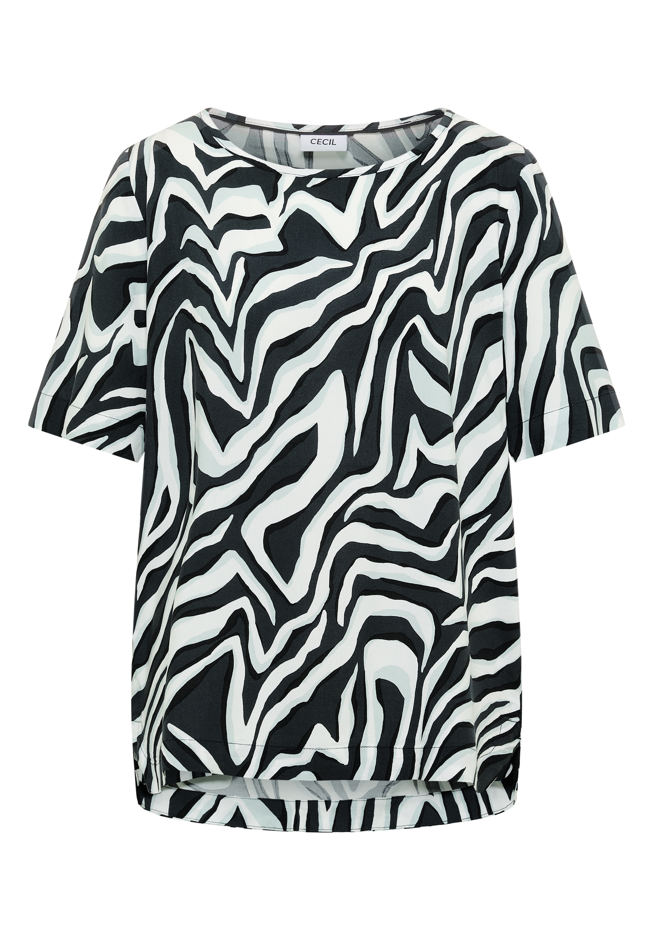 Cecil Shirtbluse Sommerbluse mit Rundhals und Print