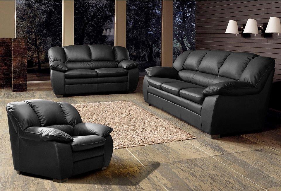 COTTA Polstergarnitur »Casino, Sofa Set, 3-2-1 Sitzer, Wohnzimmer Garnitur«, (Set, 3 tlg.), 3-teilig, Sessel, 2-Sitzer, 2,5-Sitzer, hohe Rückenlehne