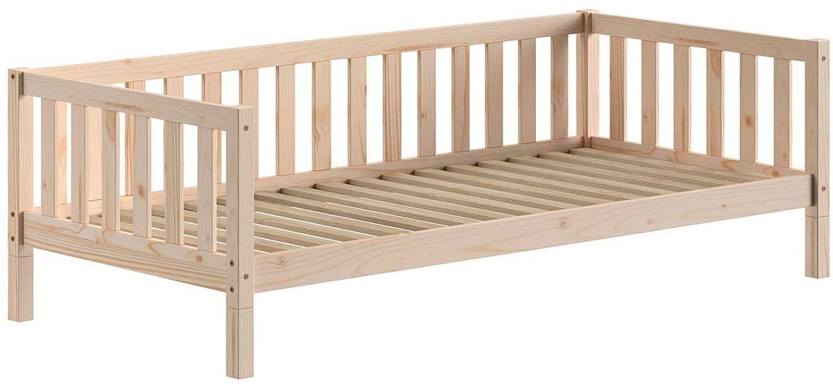 Vipack Daybett »Dallas Massiv Bett mit Rausfallschutz umbaubar vom Boden- zum Daybett« mit Bettschublade, wahlweise Kiefer massiv natur oder weiss