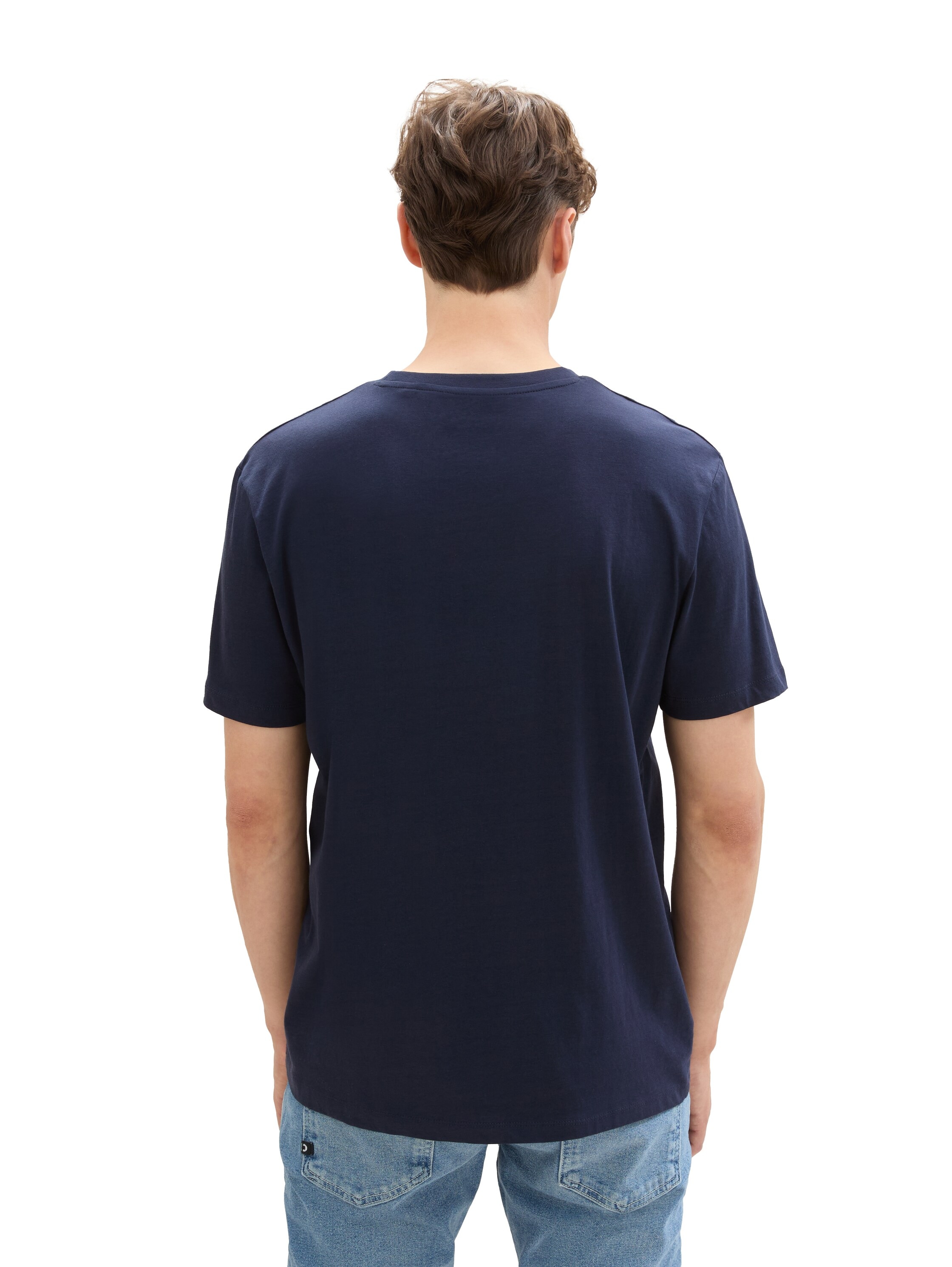 TOM TAILOR Denim Shirt à col rond avec différents imprimés logo
