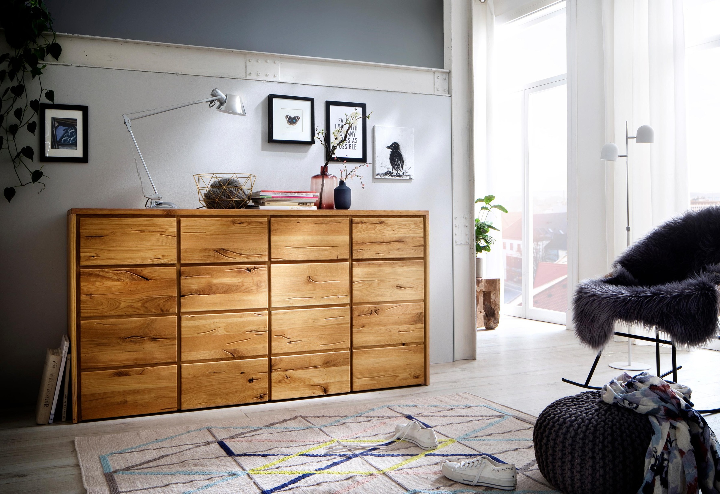 Image of Home affaire Kommode »Zetra«, aus schönem massivem Wildeichenholz, Breite 172 cm bei Ackermann Versand Schweiz