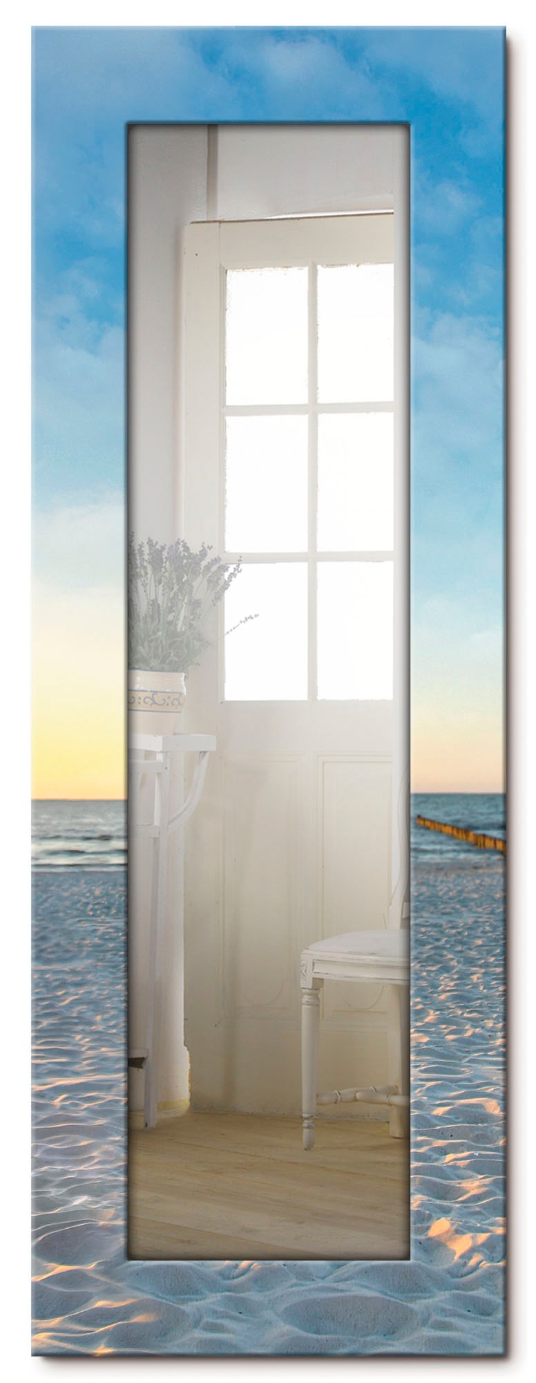 Image of Artland Dekospiegel »Ostsee7 - Strandkorb«, gerahmter Ganzkörperspiegel mit Motivrahmen, geeignet für kleinen, schmalen Flur, Flurspiegel, Mirror Spiegel gerahmt zum Aufhängen bei Ackermann Versand Schweiz