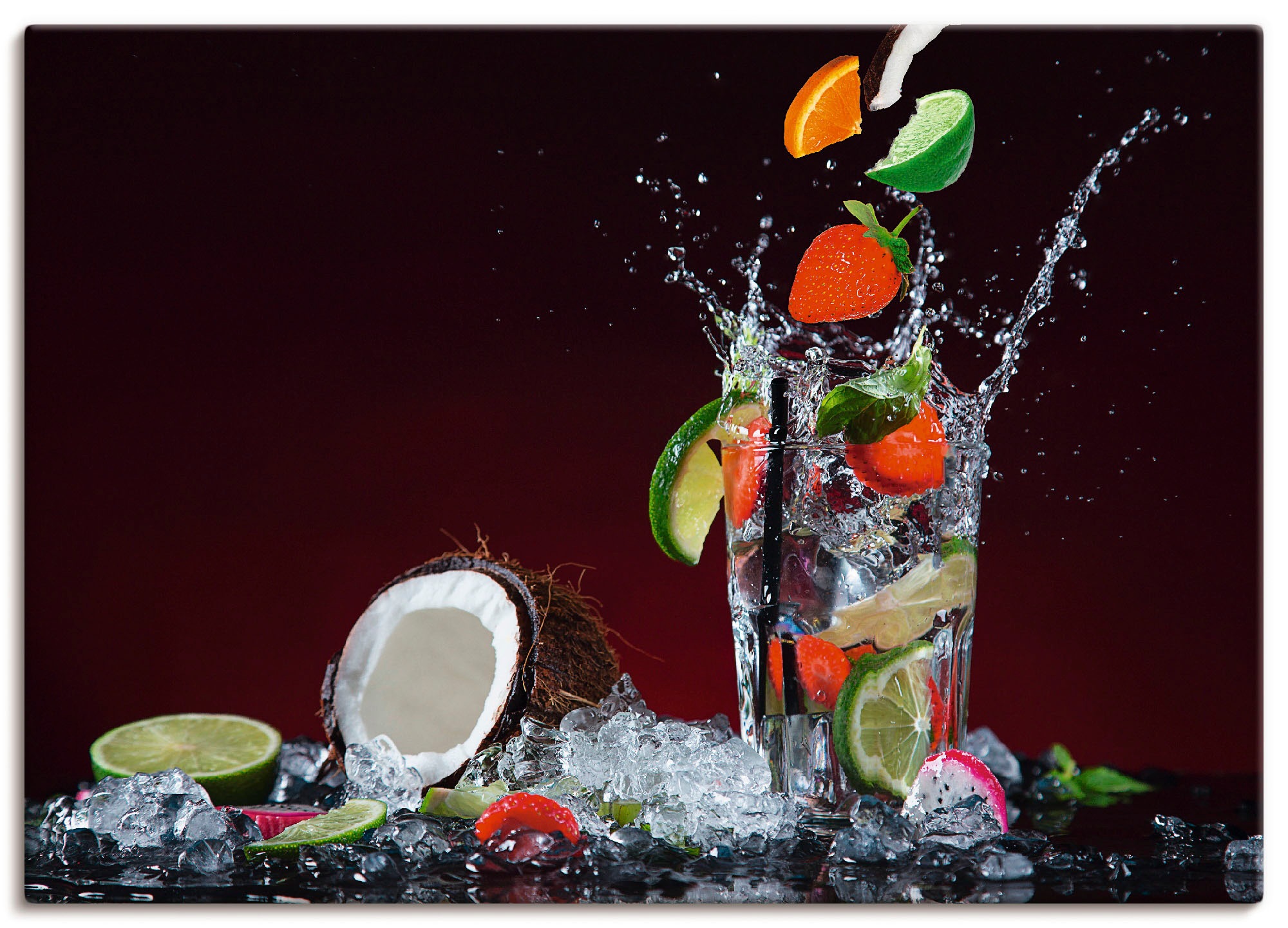 Image of Artland Wandbild »Frischer Fruchtcocktail«, Getränke, (1 St.), in vielen Grössen & Produktarten -Leinwandbild, Poster, Wandaufkleber / Wandtattoo auch für Badezimmer geeignet bei Ackermann Versand Schweiz