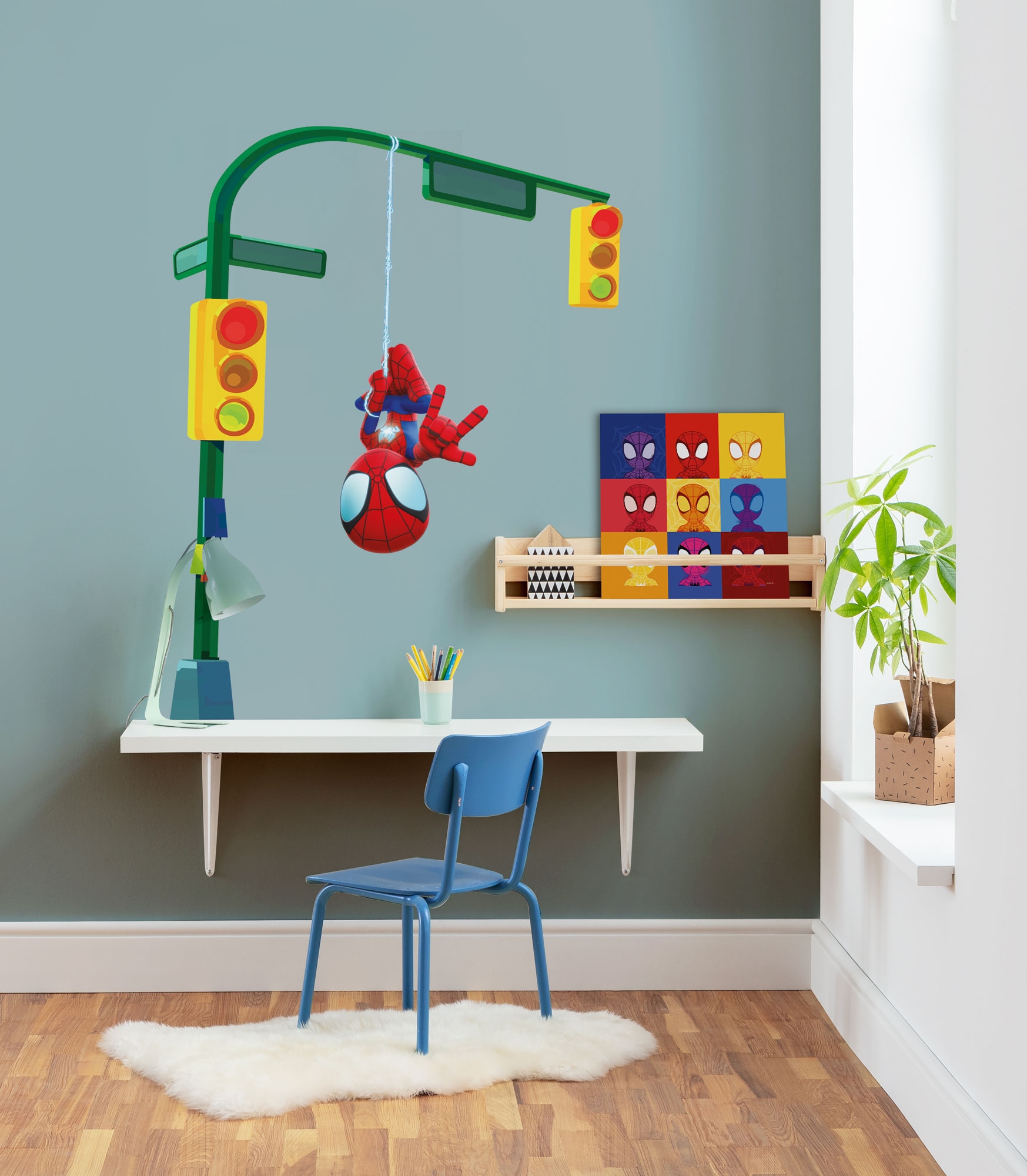 Image of Komar Wandtattoo "Spidey and His Amazing Friends Lamp Swing - Grösse 50 x 70 cm" selbstklebend, Wandsticker, Kinderzimmer