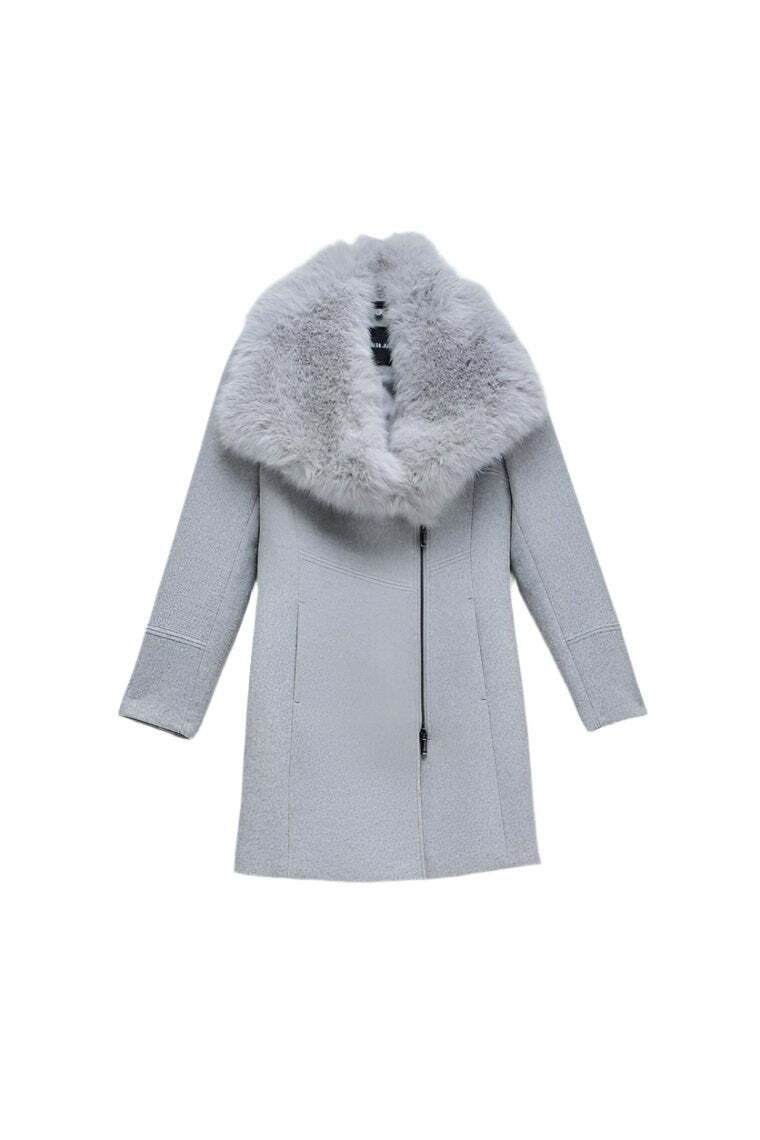 Salsa Walkjacke »Salsa Jeans Wollmantel Wool Coat With Fur Collar«