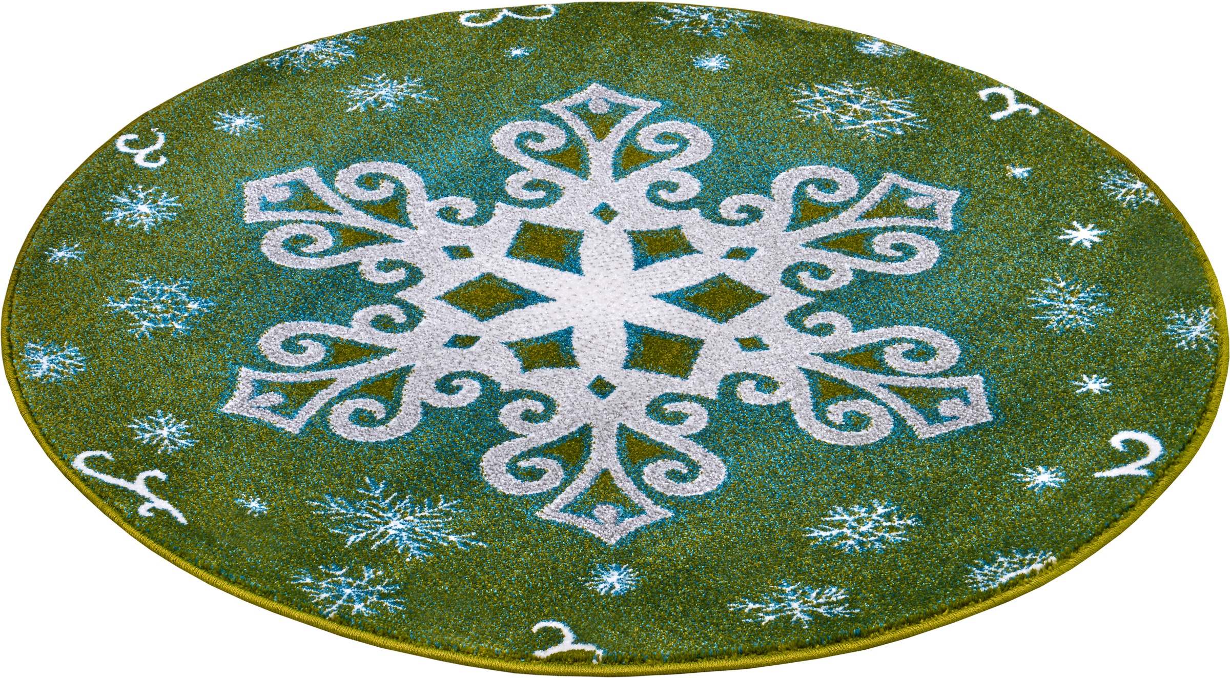 Image of HANSE Home Teppich »Christmas Snowflake«, rund, 9 mm Höhe, Weicher Flor, Farbenfrohes Design, Kinderzimmer, Spielunterlage, Festlich, strapazierfähig, pflegeleicht bei Ackermann Versand Schweiz