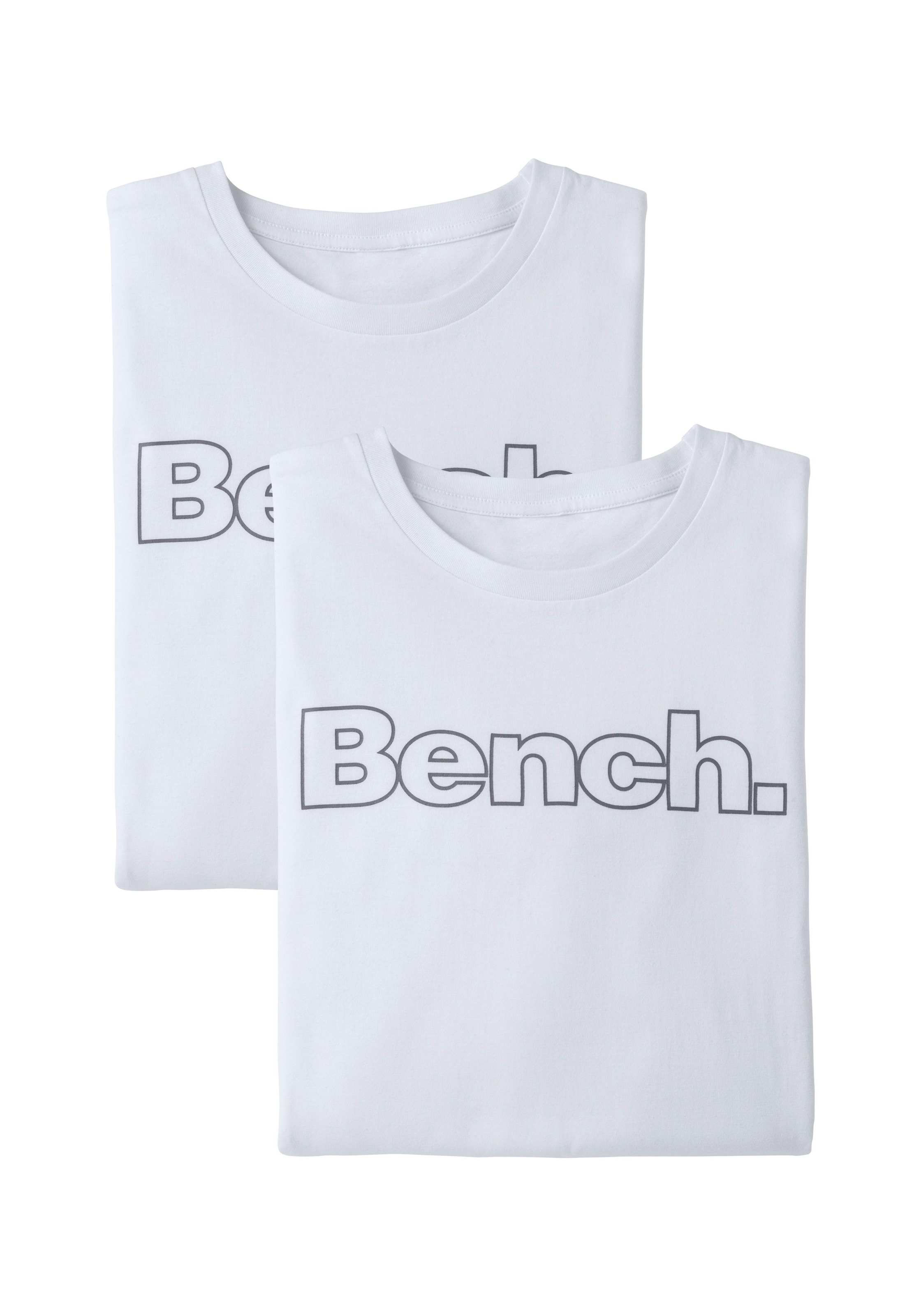 Bench. Loungewear T-Shirt, Shirt mit Logoprint, Basicshirt mit Rundhals aus reiner Baumwolle