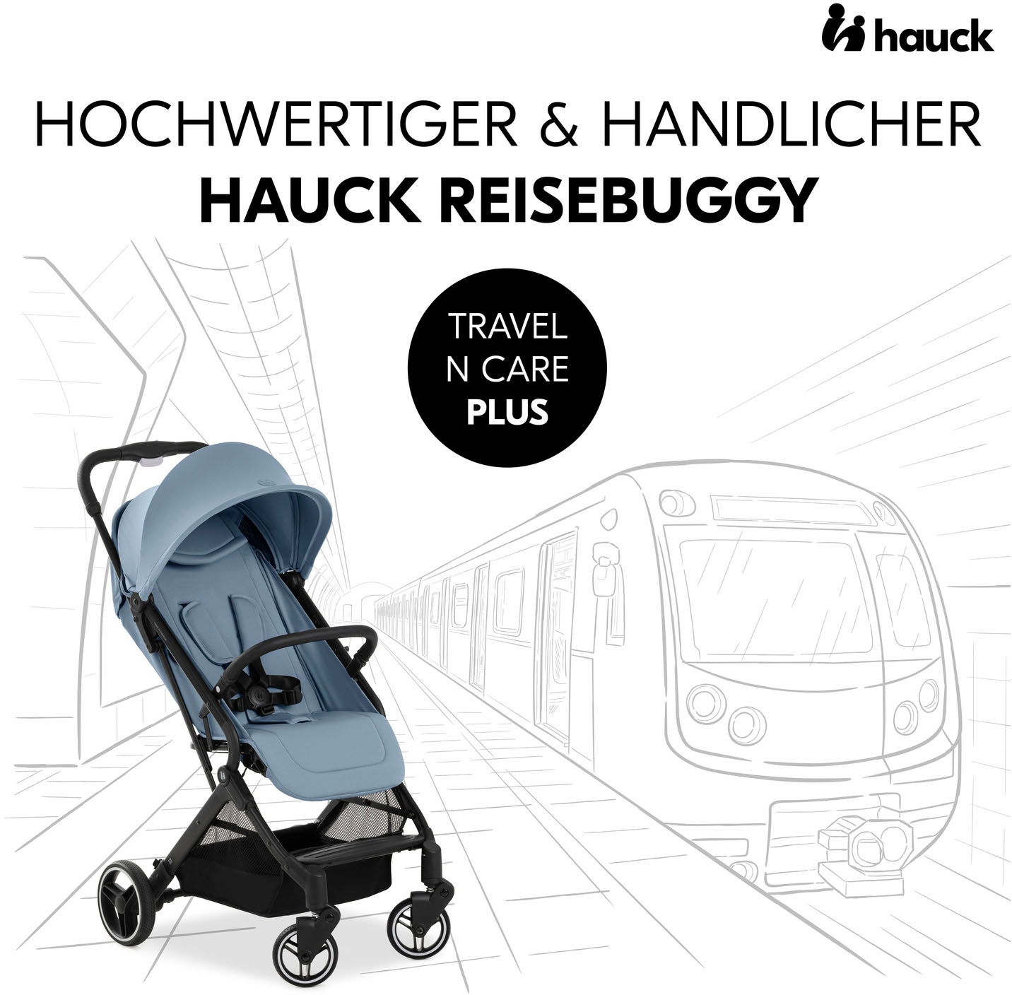Hauck Poussette pour enfants »Travel N Care Plus, Dusty Blue« 22 kilos