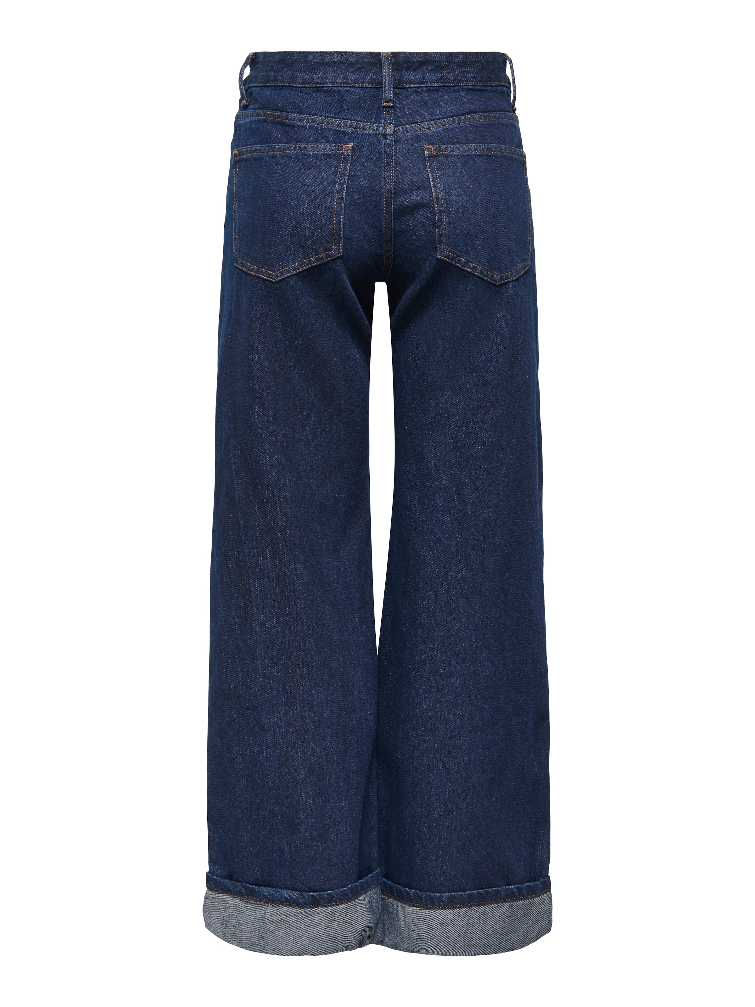 ONLY Jeans large »ONLELLA MW WIDE FOLDUP DNM TAI988« coton, taille régulière, coupe large