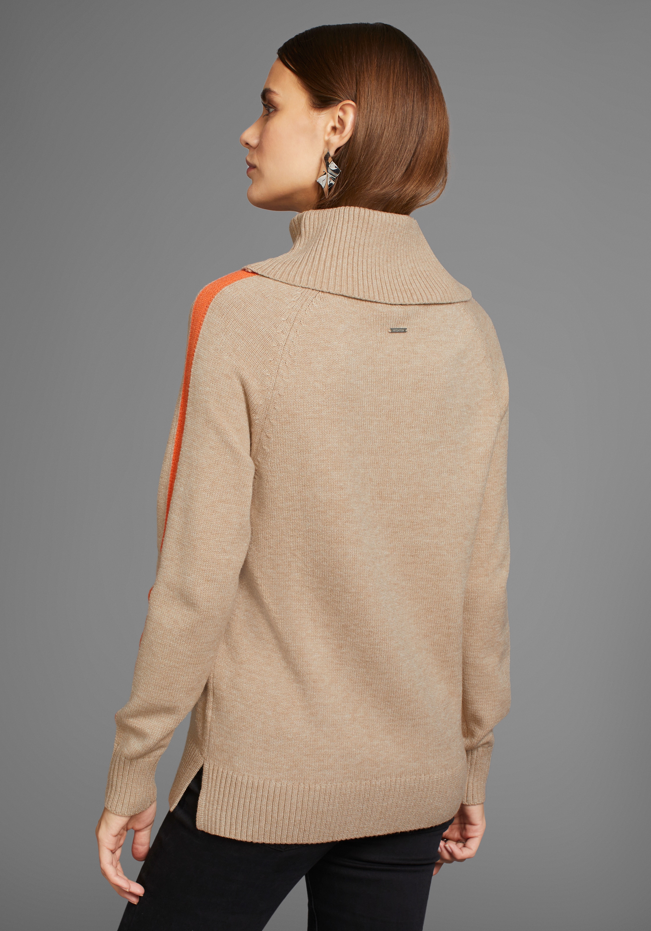 HECHTER PARIS Rollkragenpullover, mit Kontrastdetails