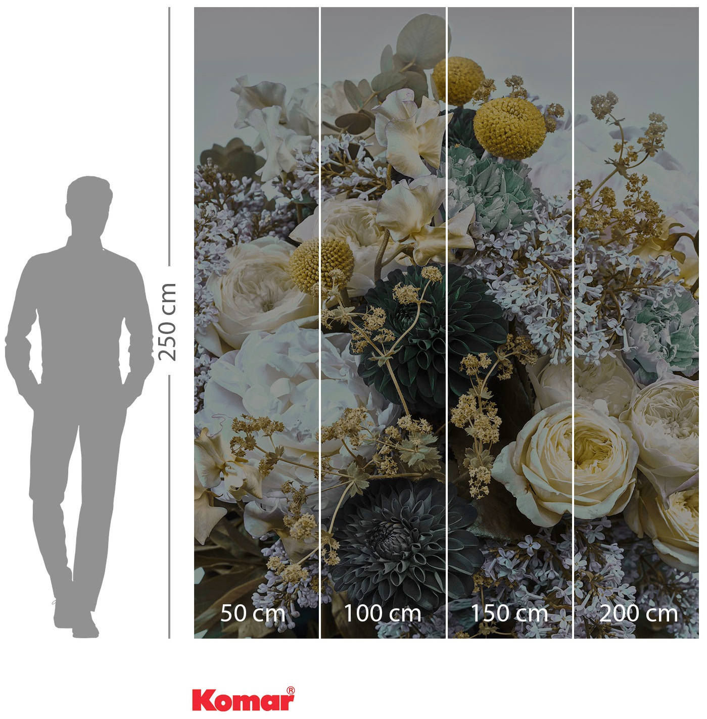 Komar Vliestapete »Digitaldruck Vlies - Gentle Bloom - Grösse 200 x 250 cm«, bedruckt, Wohnzimmer, Schlafzimmer