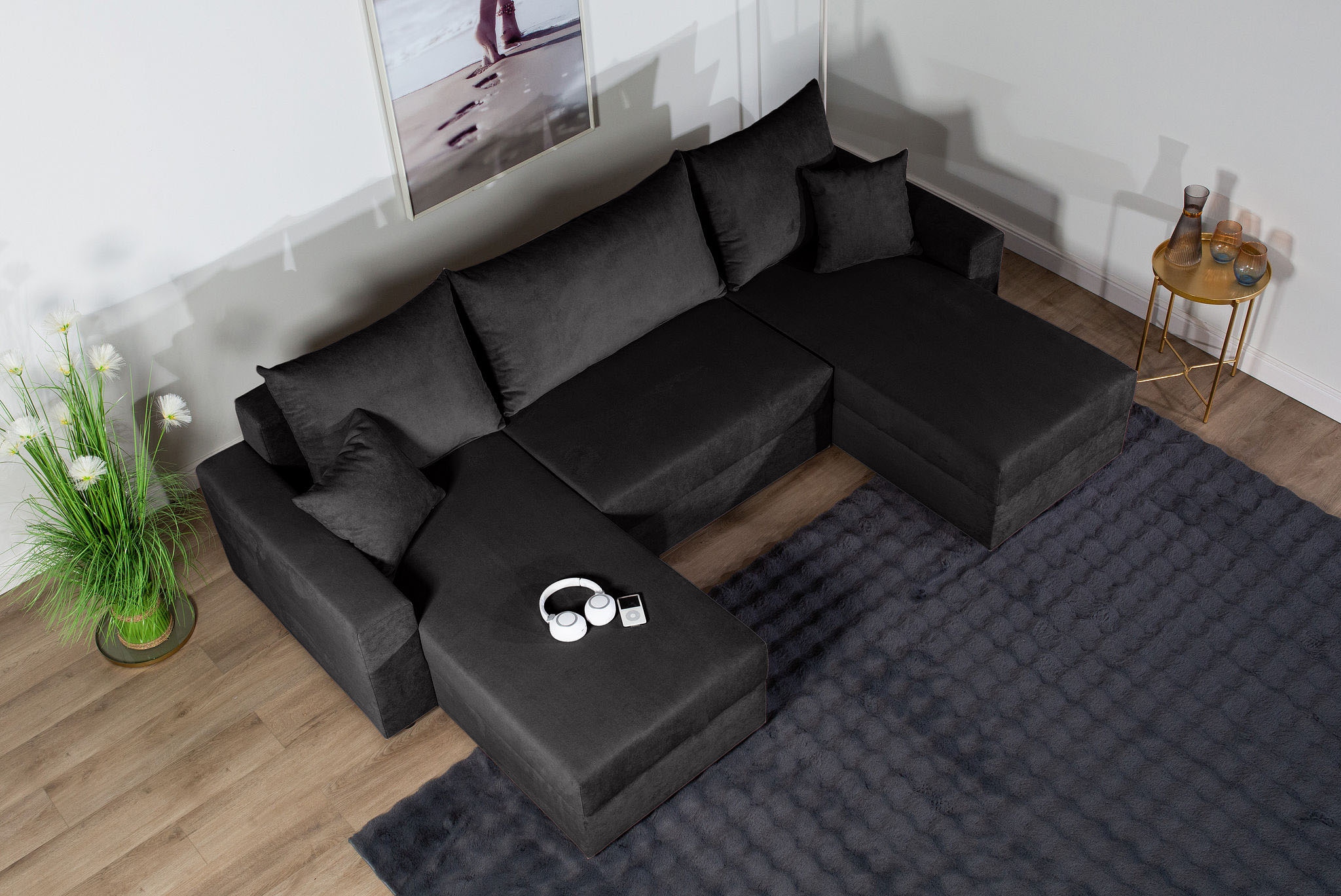 COLLECTION AB Wohnlandschaft »Pico U-Form« Wohnlandschaft,2 X Ottomane,Polyätherschaum Polsterung