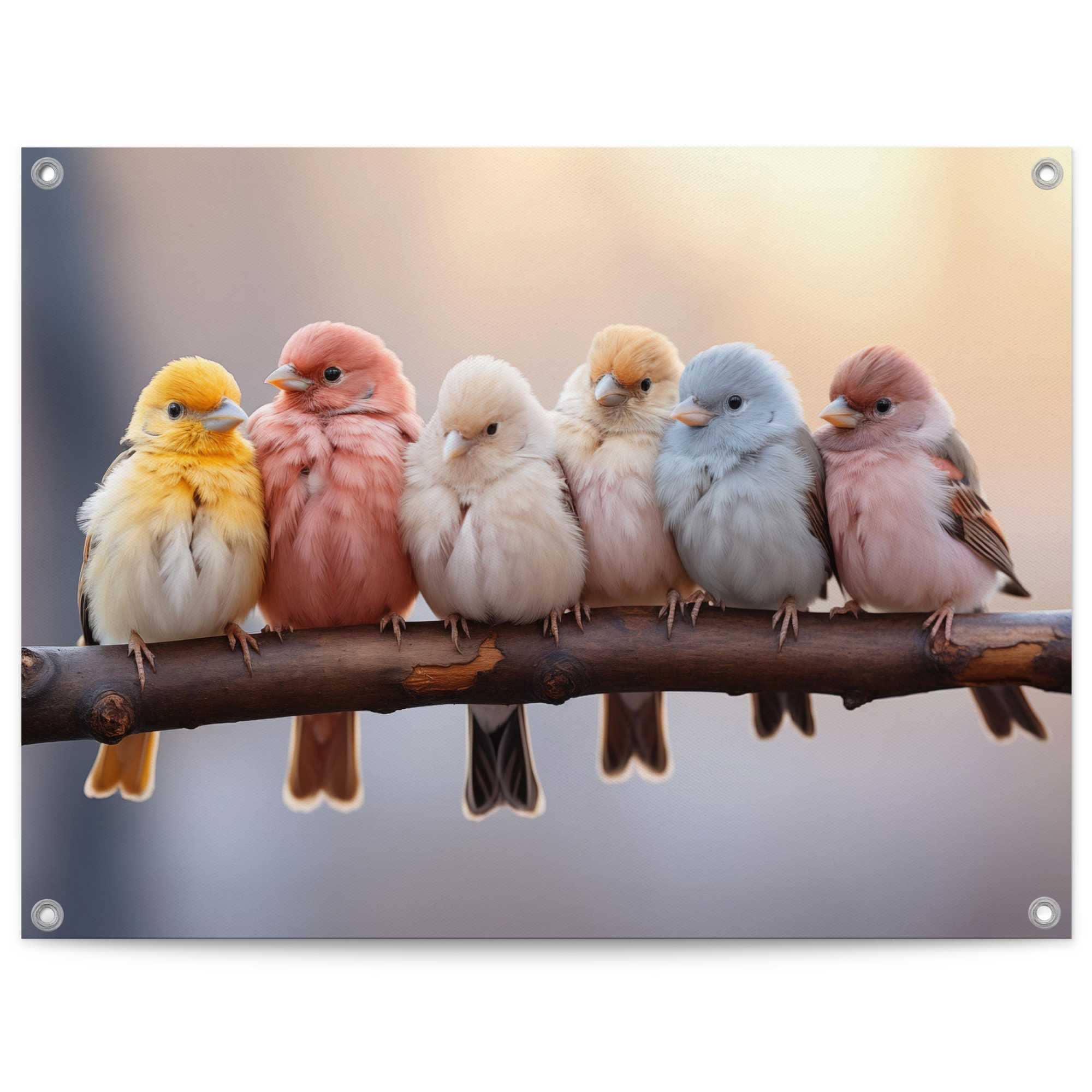 Image of Reinders Poster "Pastel Birds" Garten - Gartenvögel - Mehrfarbig - Leinwand - Tiere - 80x60 cm
