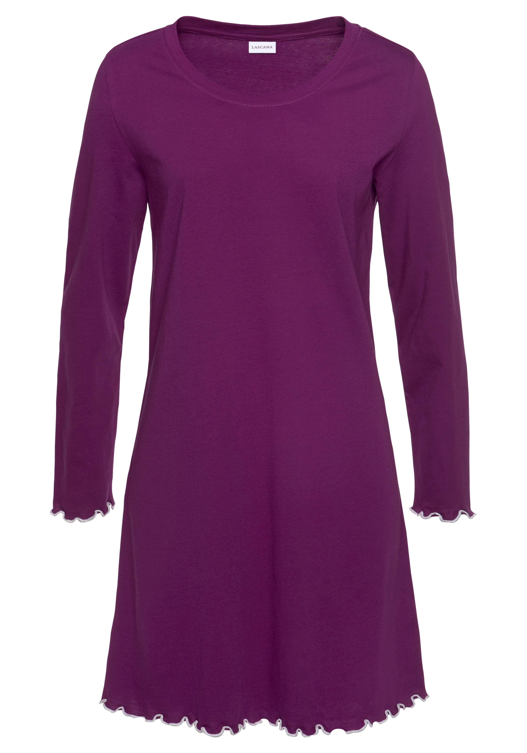 LASCANA Chemise de nuit 1-teilig,  mit Wellensaum
