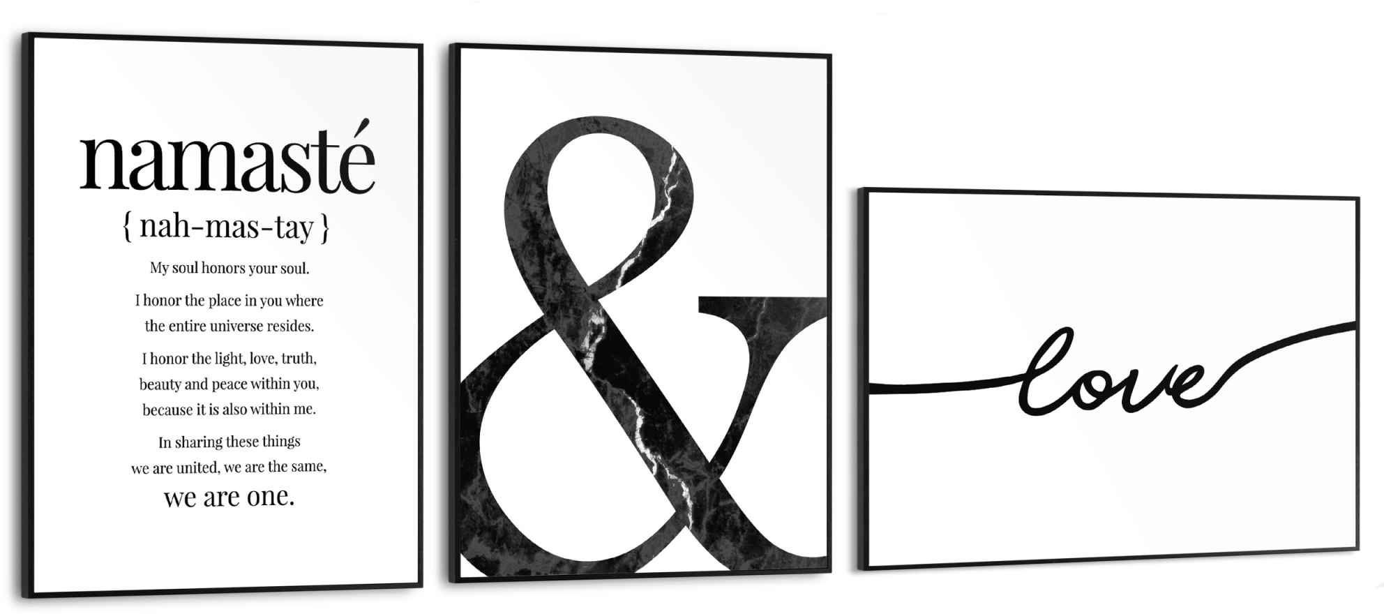 Image of Reinders! Wandbild »Namasté Love - Zitat - Grüsse - Liebe«, (3 St.) bei Ackermann Versand Schweiz