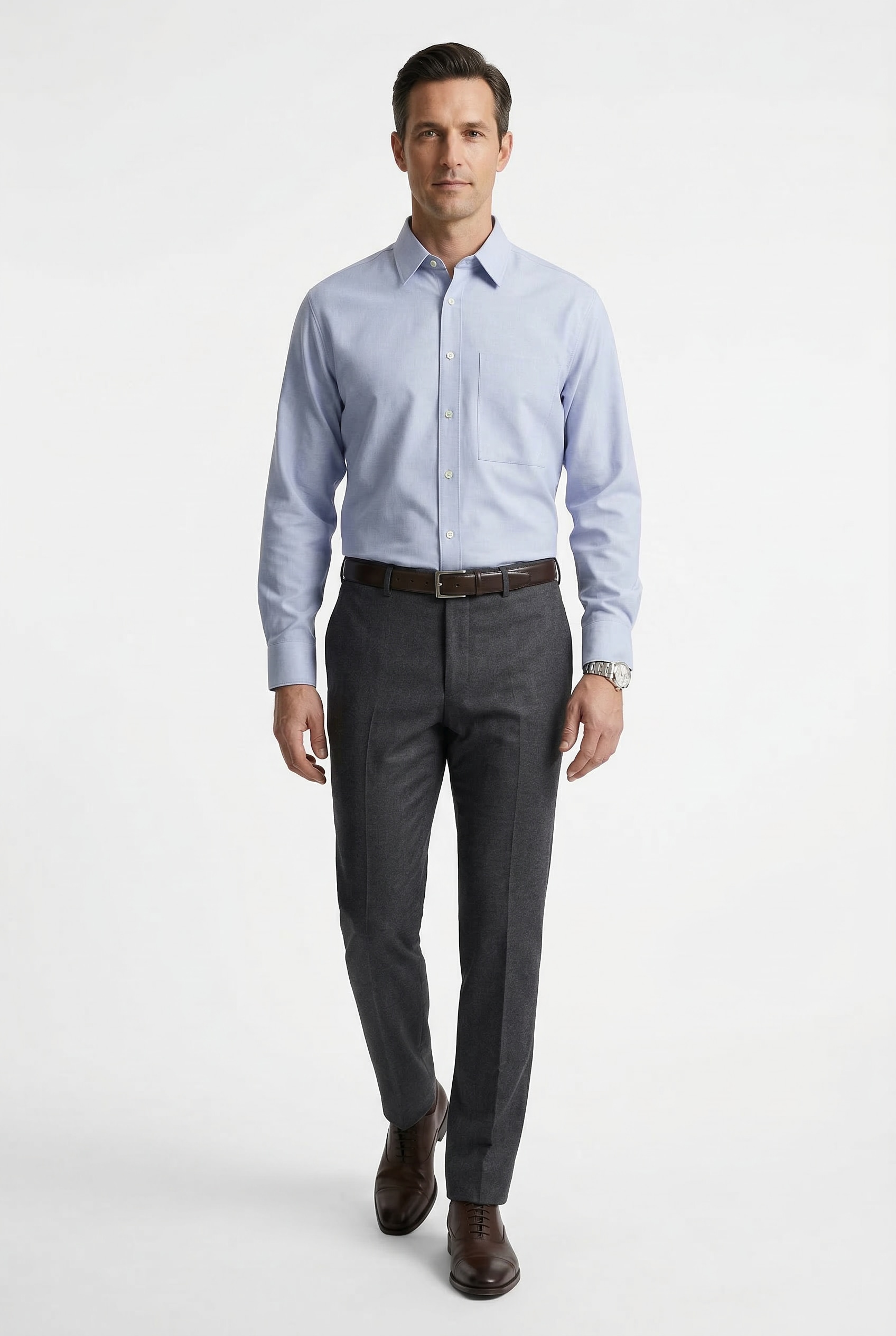 Calvin Klein »SOLID LINEN CLASSIC« col Kent, coupe régulière, mélange lin-viscose