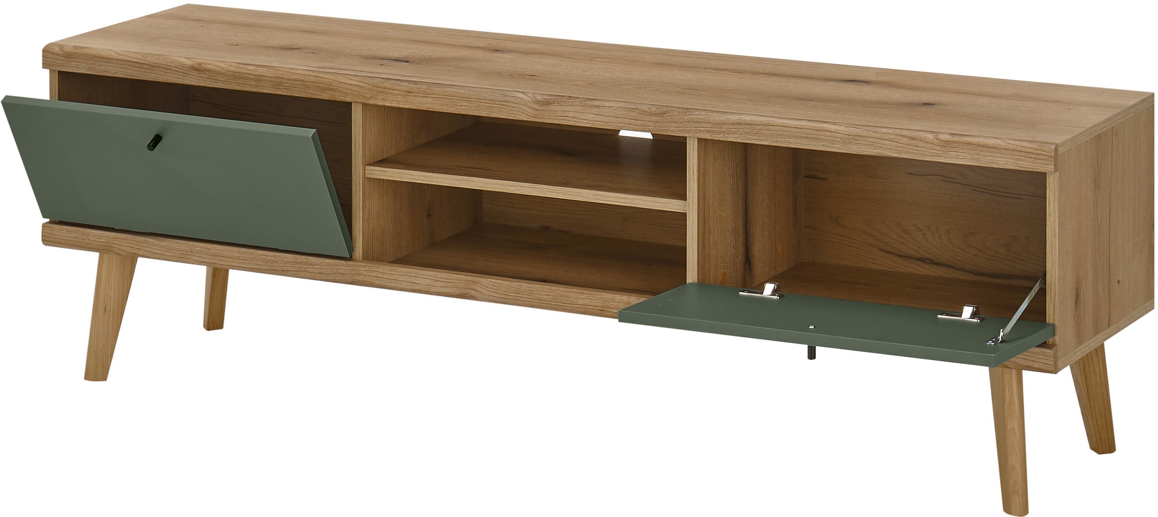INOSIGN Wohnwand »MAVAS«, (Set, 4 St.), in moderner Trendfarbe, Griffe aus Metall (Schwarz), Breite 337 cm