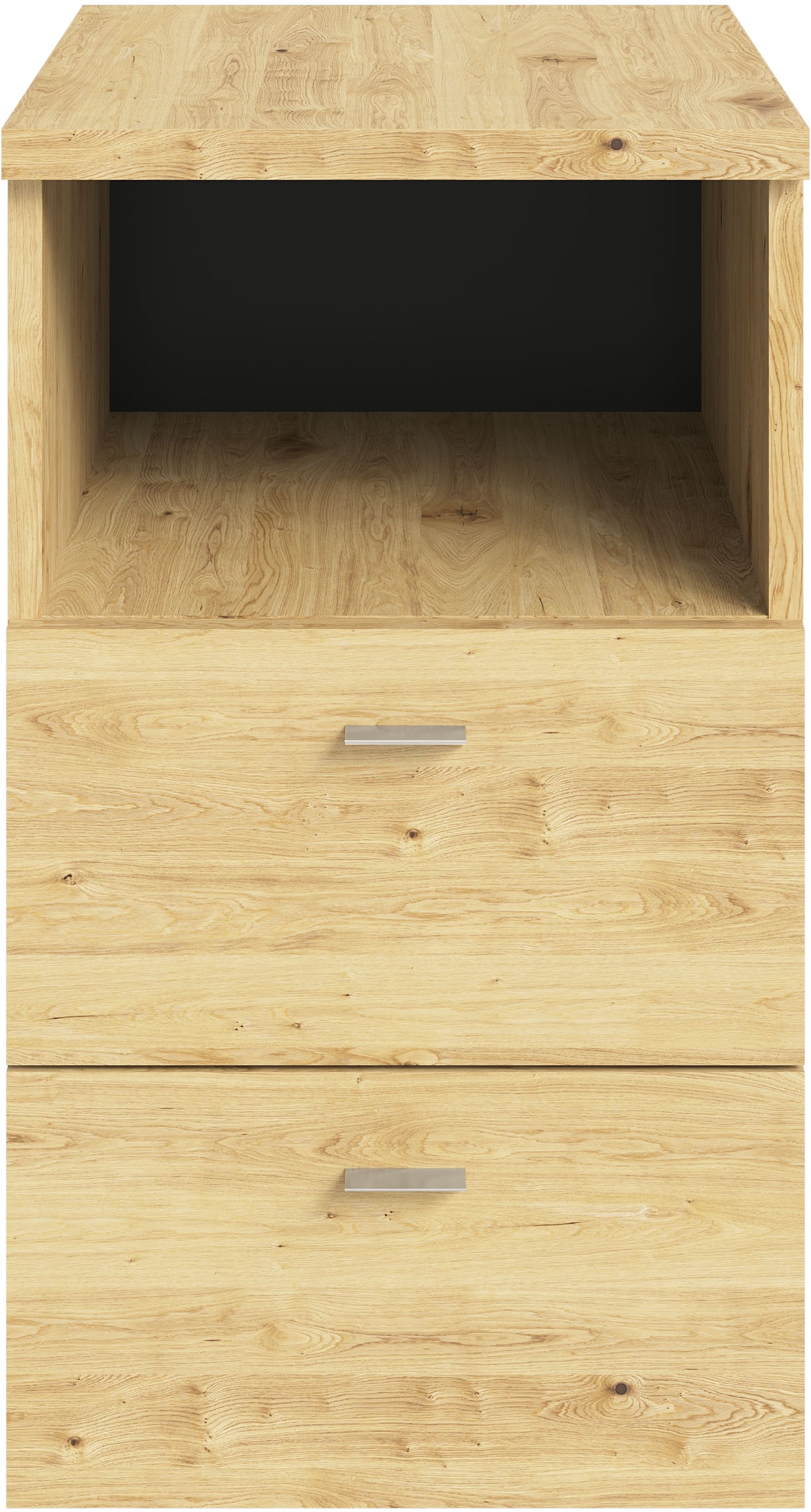 FMD Nachtkonsole »Suva« Nachttisch m. 2 Schubkästen und offenem Fach