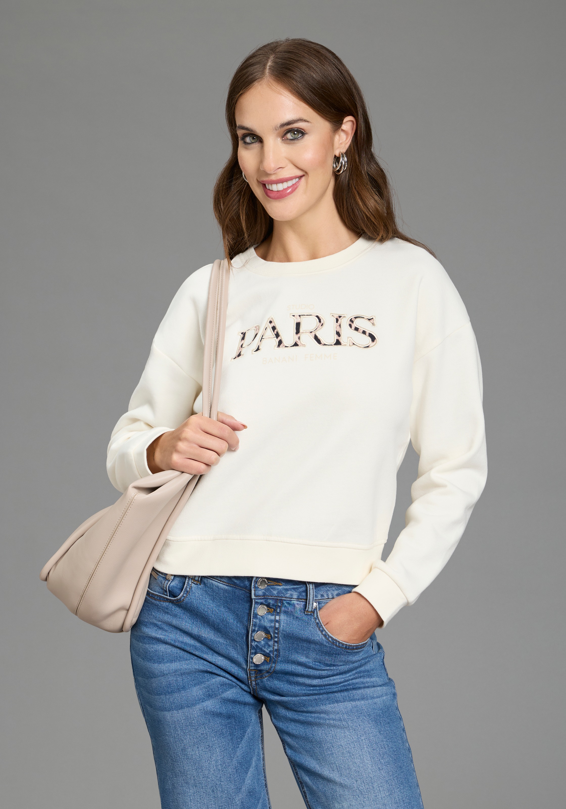 Image of Bruno Banani Sweatshirt "mit Animal Frontprint", mit Rundhalsausschnitt, moderner Druck