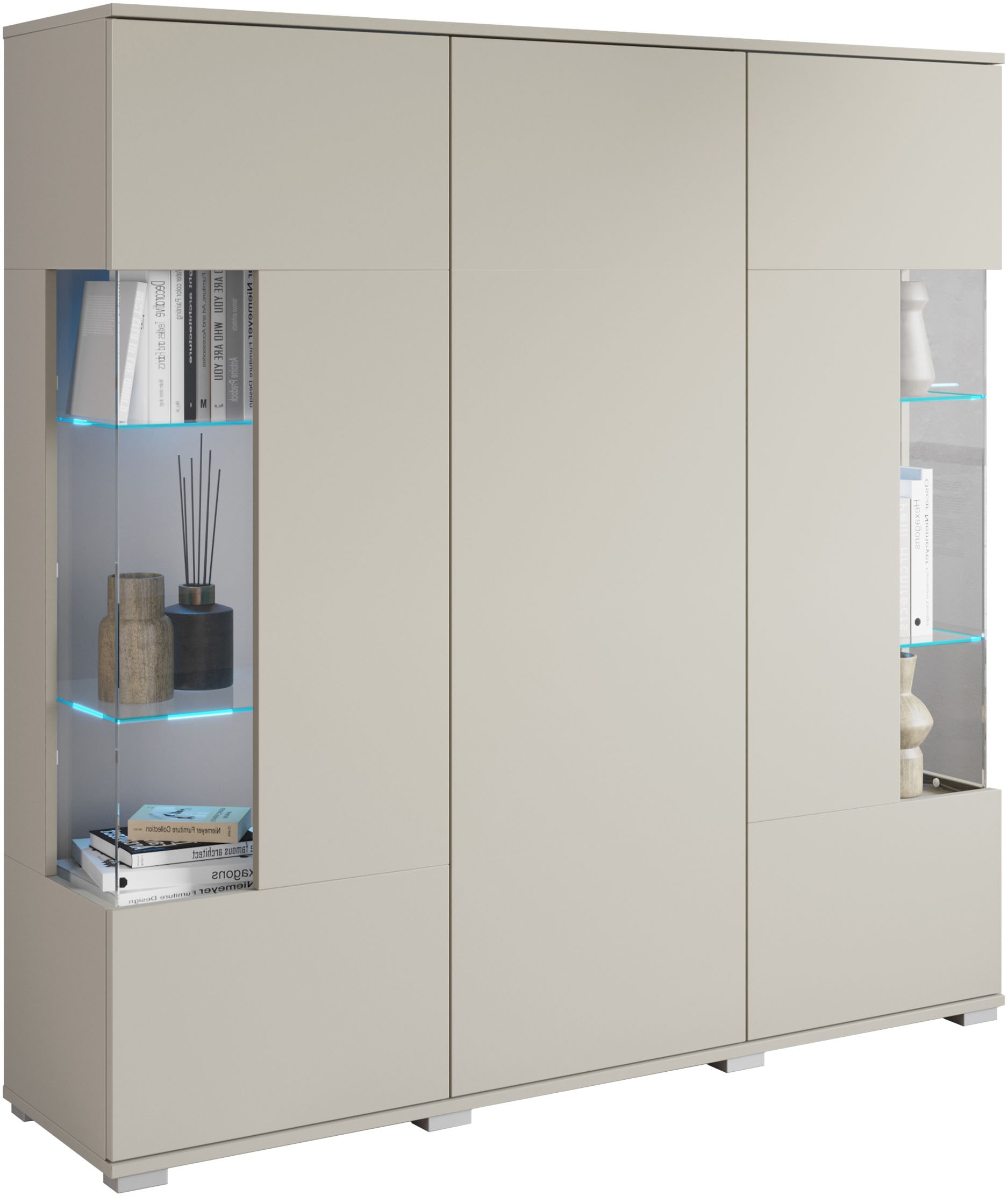 GOODproduct »Kenia« 1 cuis tlg. Buffet moderne, avec portes en verre, largeur 135 cm
