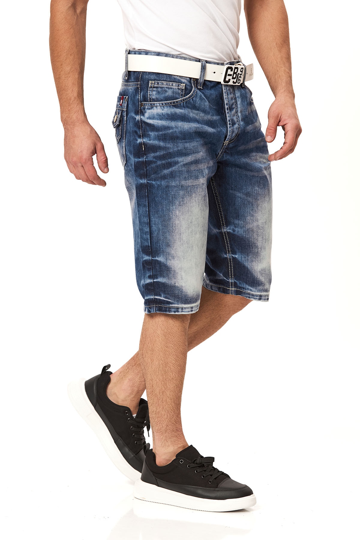 Cipo & Baxx Bermuda en jean Baumwolle, regular fit