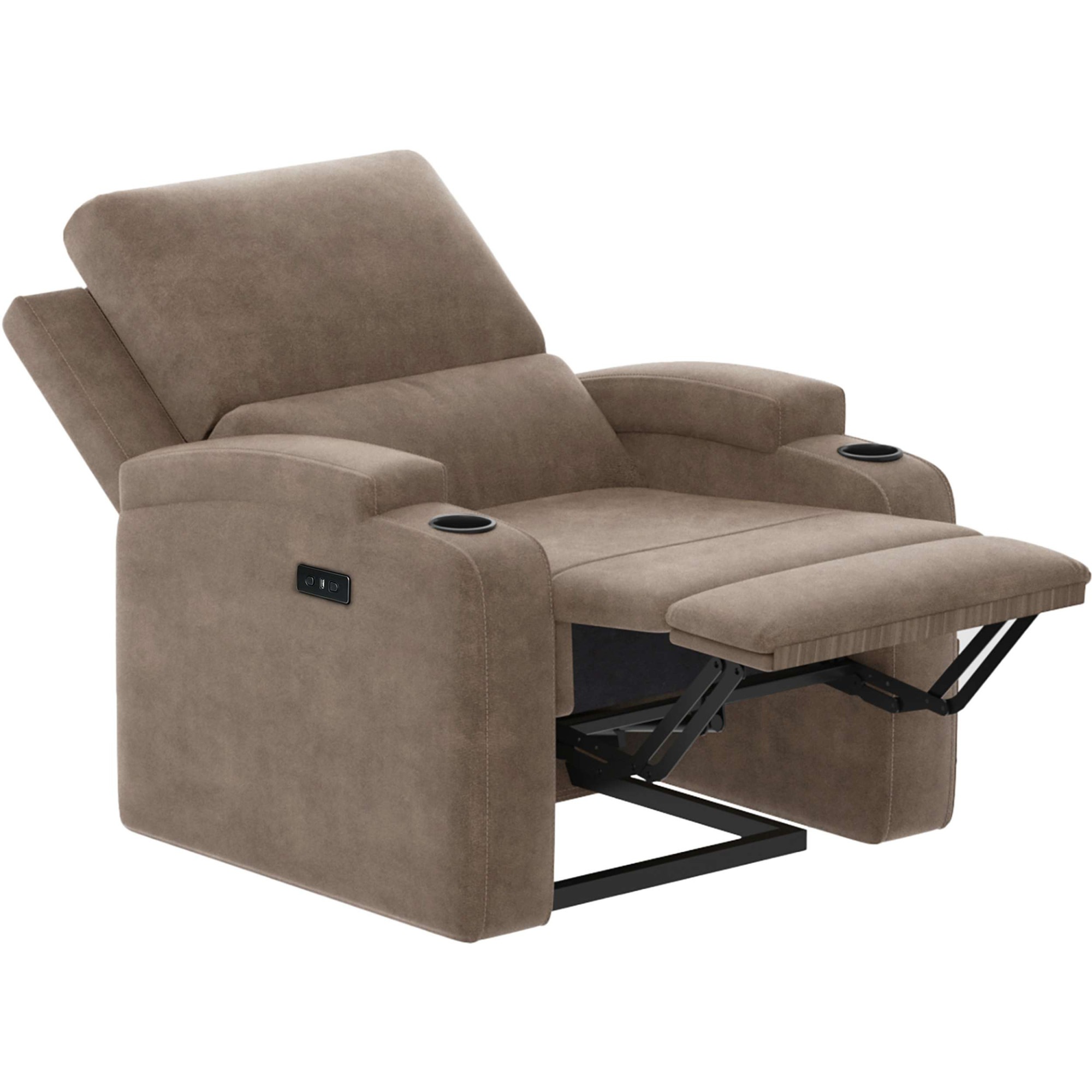 GOODproduct Fauteuil de relaxation »NAPORI Microfaser, Kinosessel, Multimedia-Sessel« Fauteuil TV avec fonction relaxation manuelle et électrique et porte-boisson