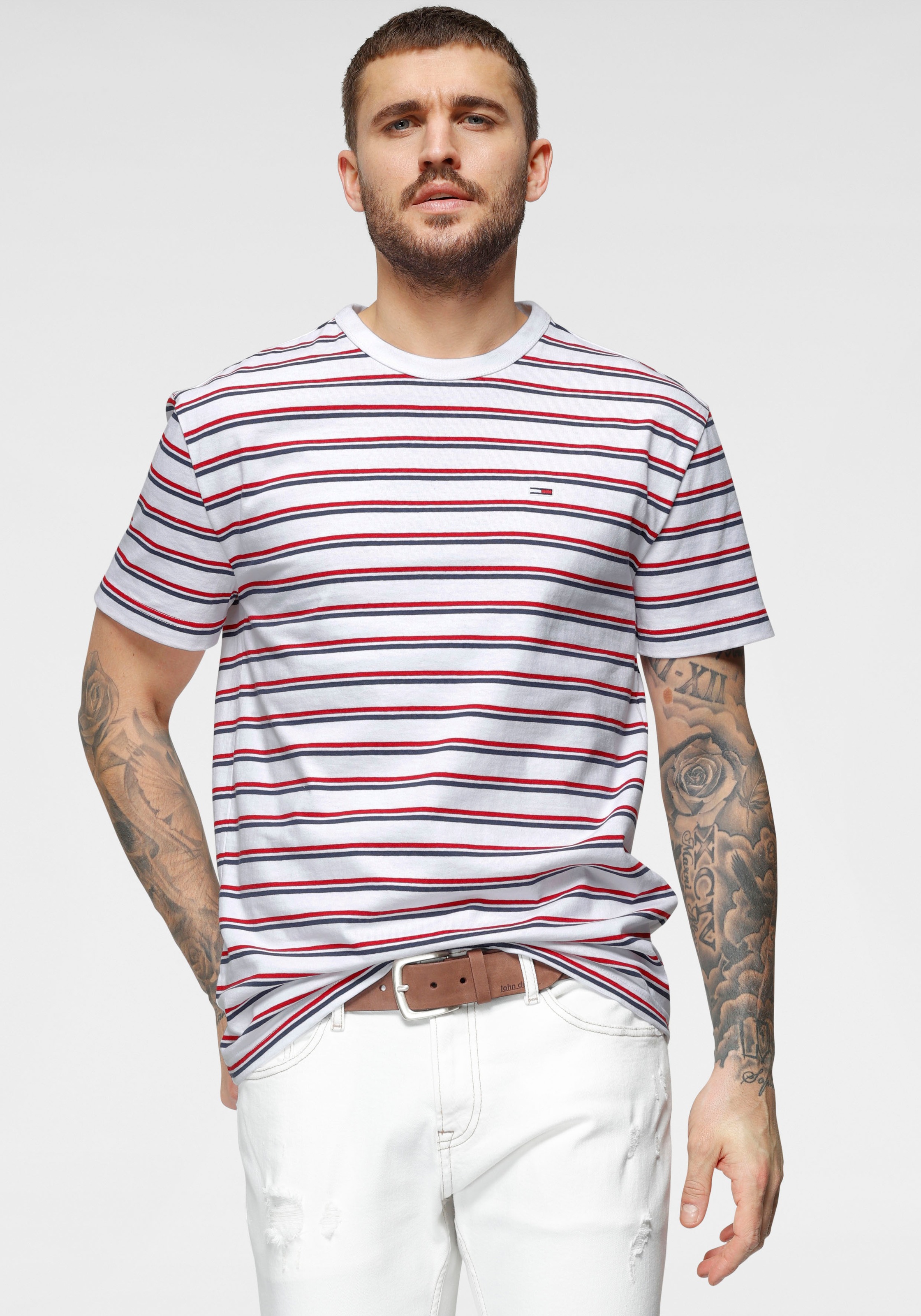 Image of Tommy Jeans T-Shirt »TJM TWO TONE STRIPE CLASSIC TEE« bei Ackermann Versand Schweiz
